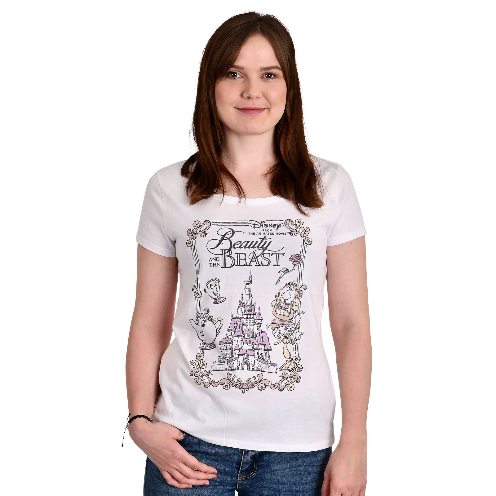 Imagen del producto La Bella y la Bestia - Camiseta de película para mujer en blanco