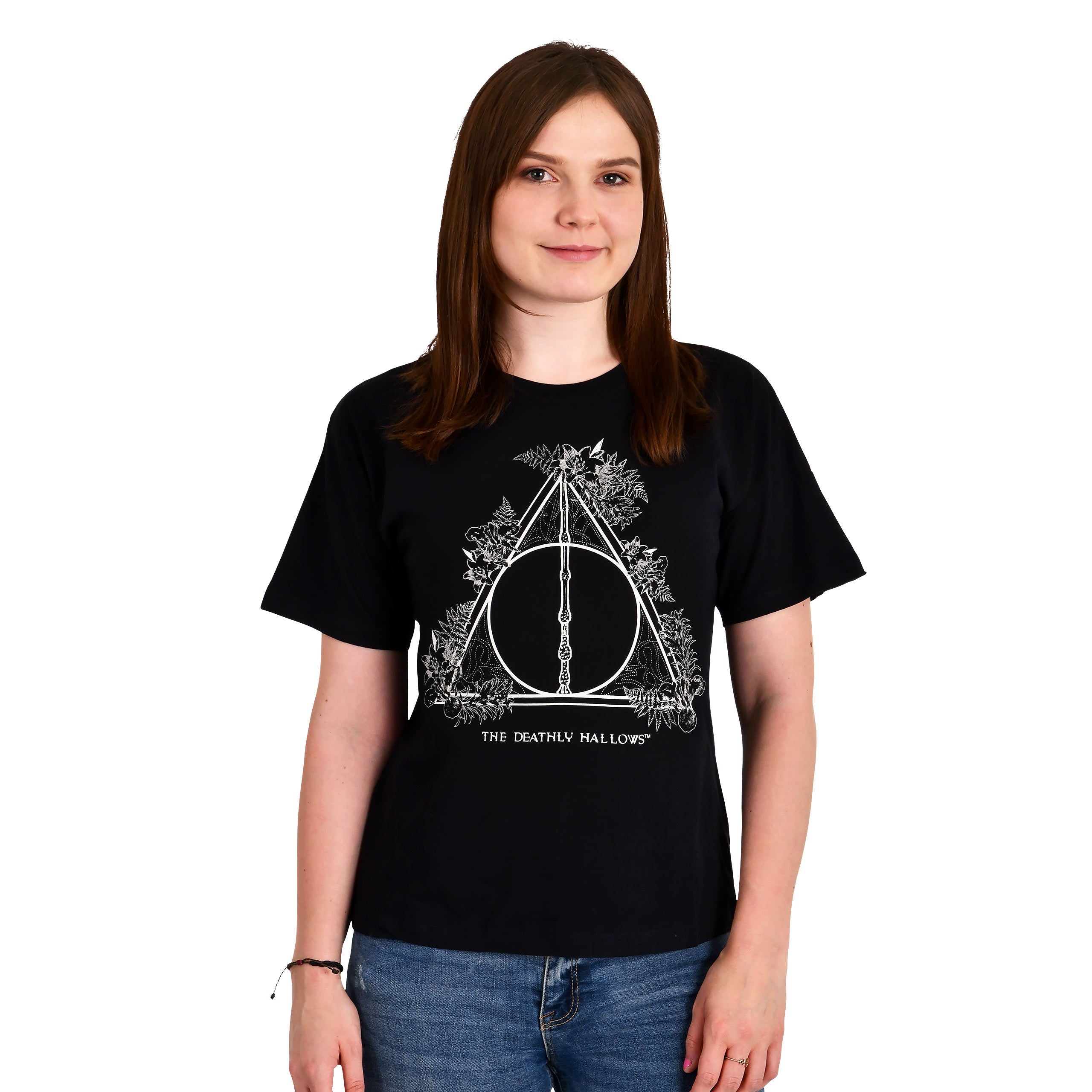 Product image Harry Potter - Floral Deathly Hallows Women's T-Shirt Black
