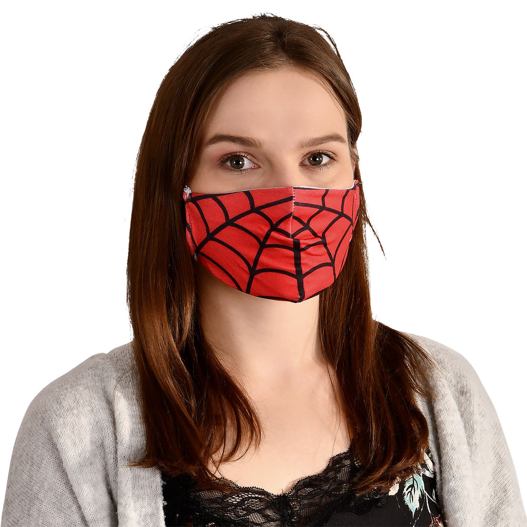 Imagen del producto Máscara facial de red de araña para fans de Spider-Man rojo