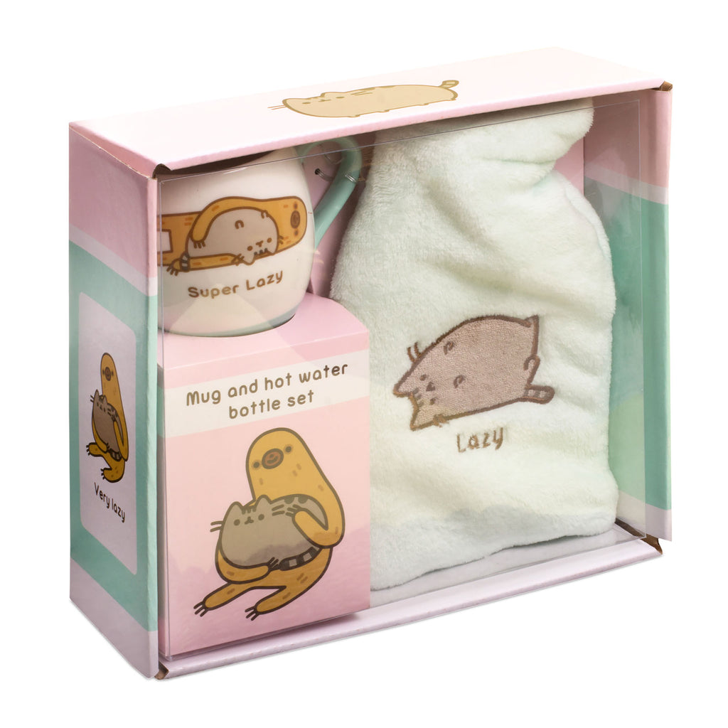 Imagen del producto Pusheen - Botella de agua caliente perezosa con taza