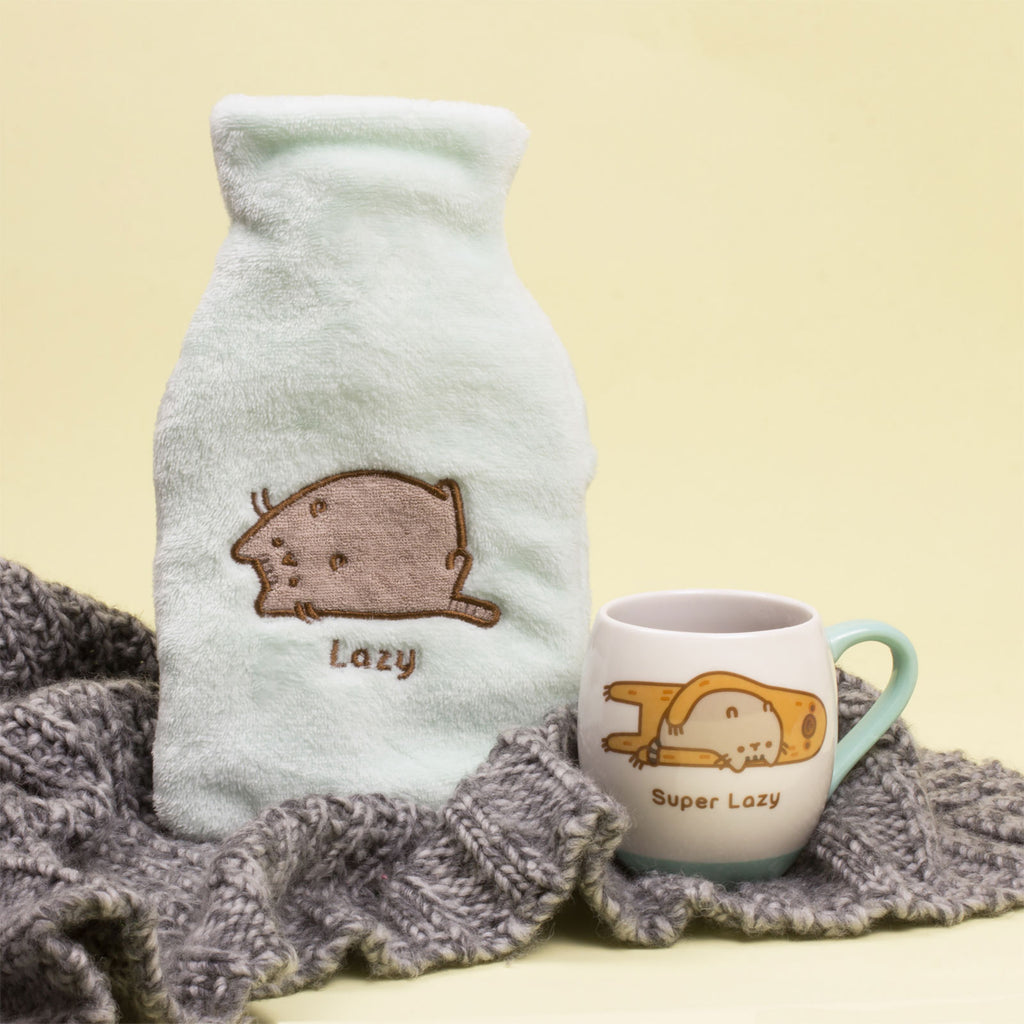 Imagen del producto Pusheen - Botella de agua caliente perezosa con taza