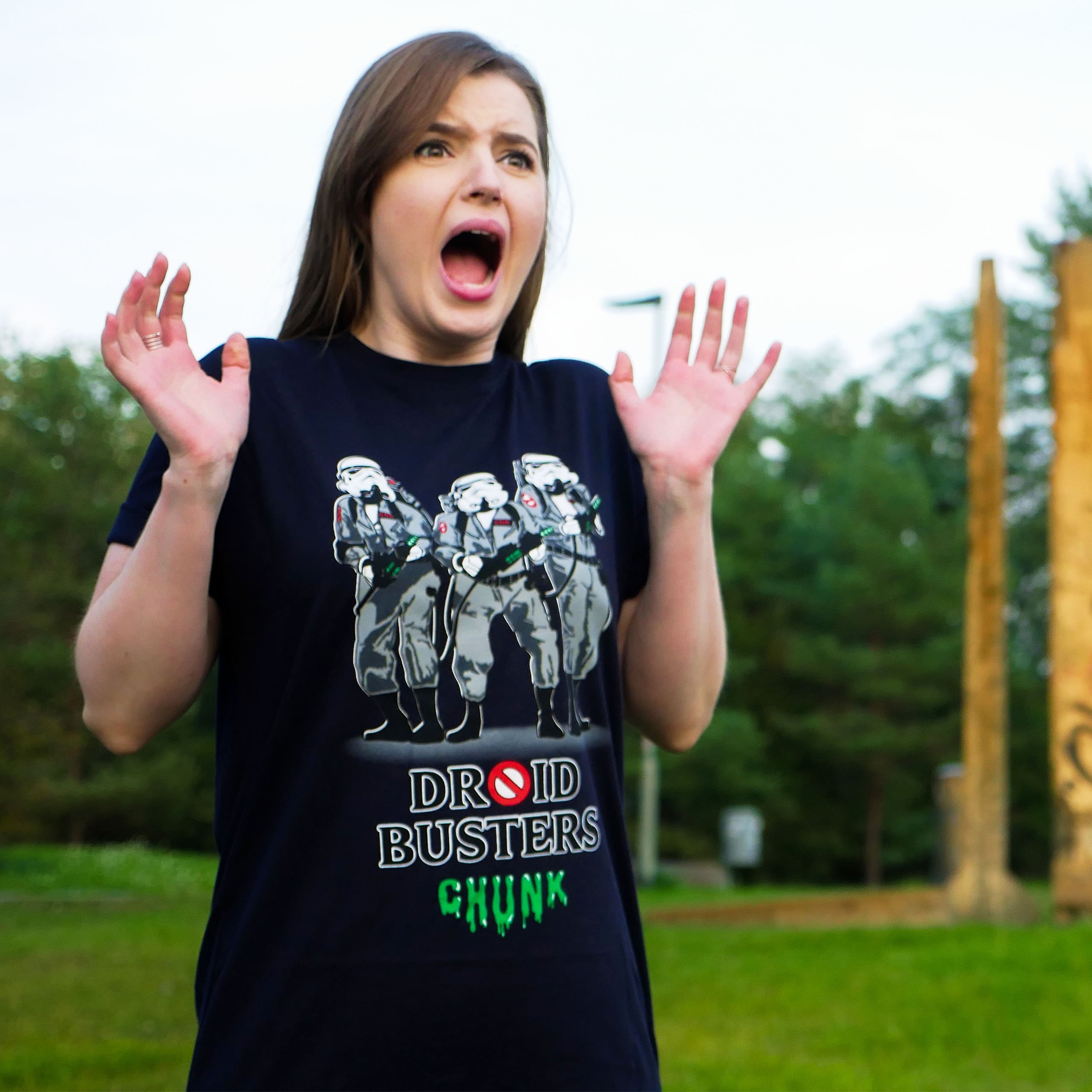 Imagen del producto Camiseta Droidbusters para fans de Star Wars azul