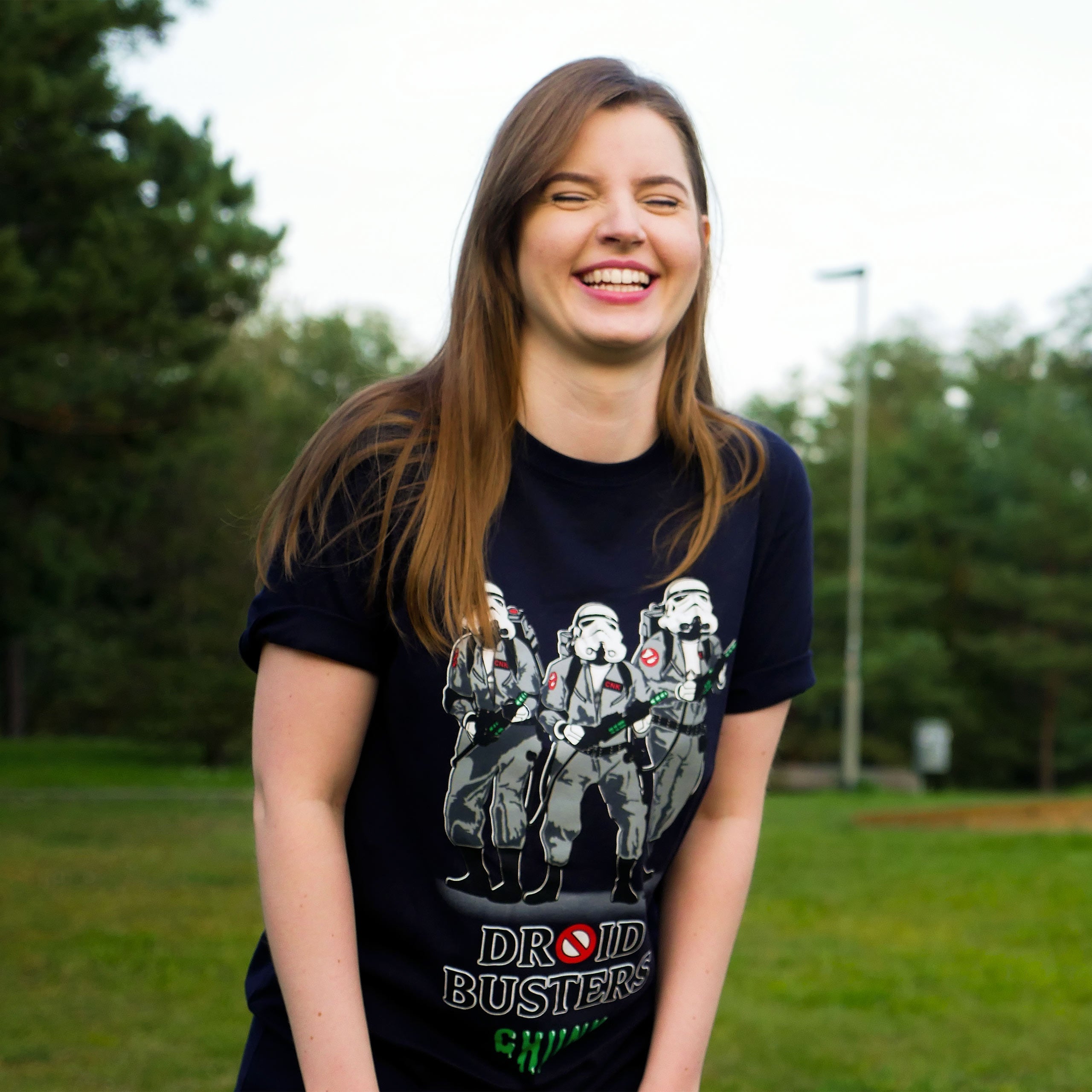Imagen del producto Camiseta Droidbusters para fans de Star Wars azul