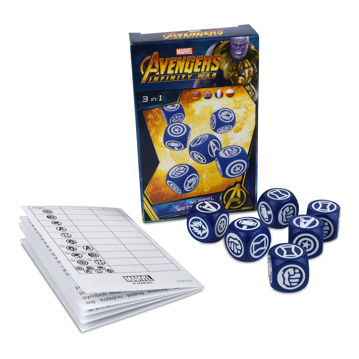 Imagen del producto Avengers - Infinity War Set de dados de 6 piezas azul