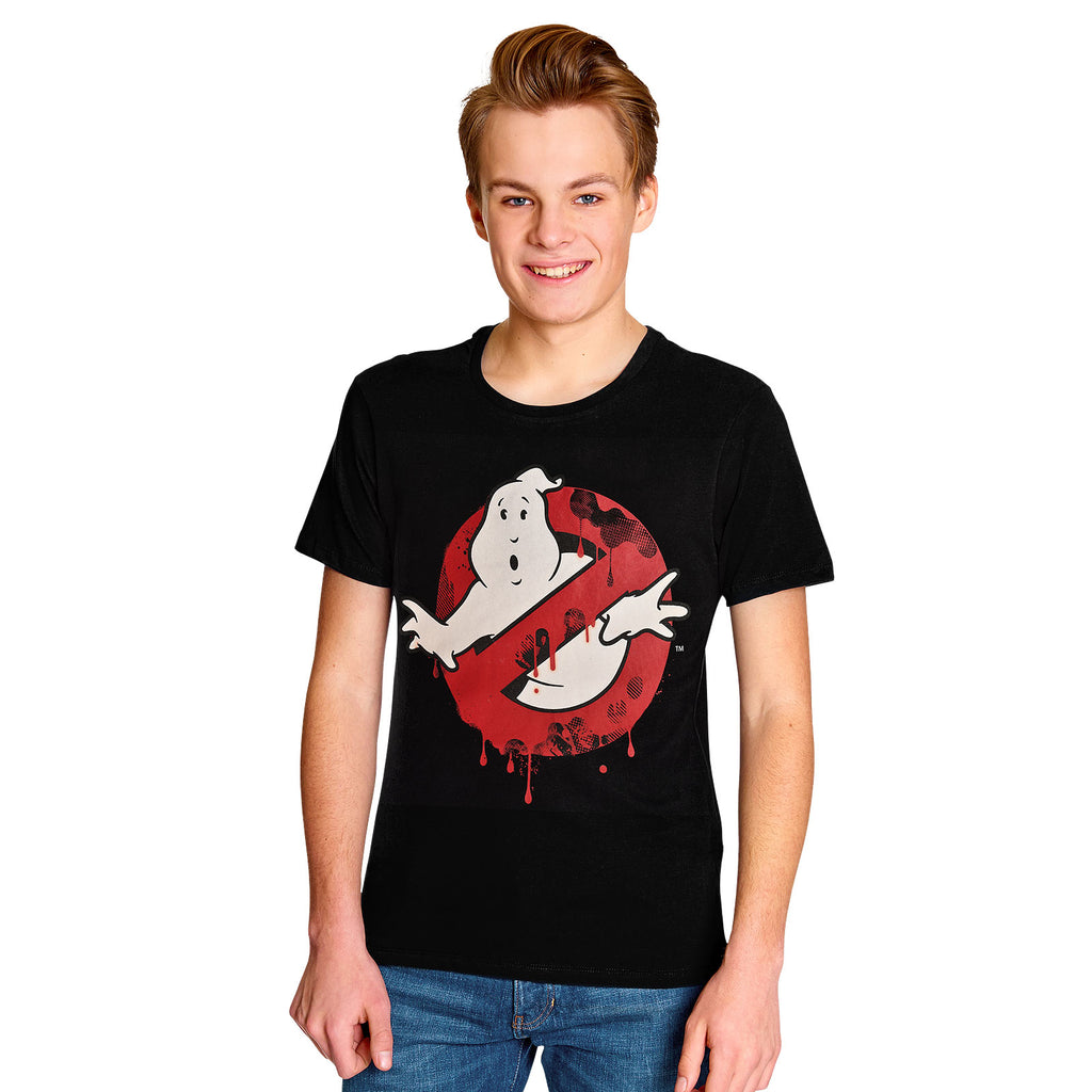 Imagen del producto Ghostbusters - Camiseta con logo que brilla en la oscuridad, color negro