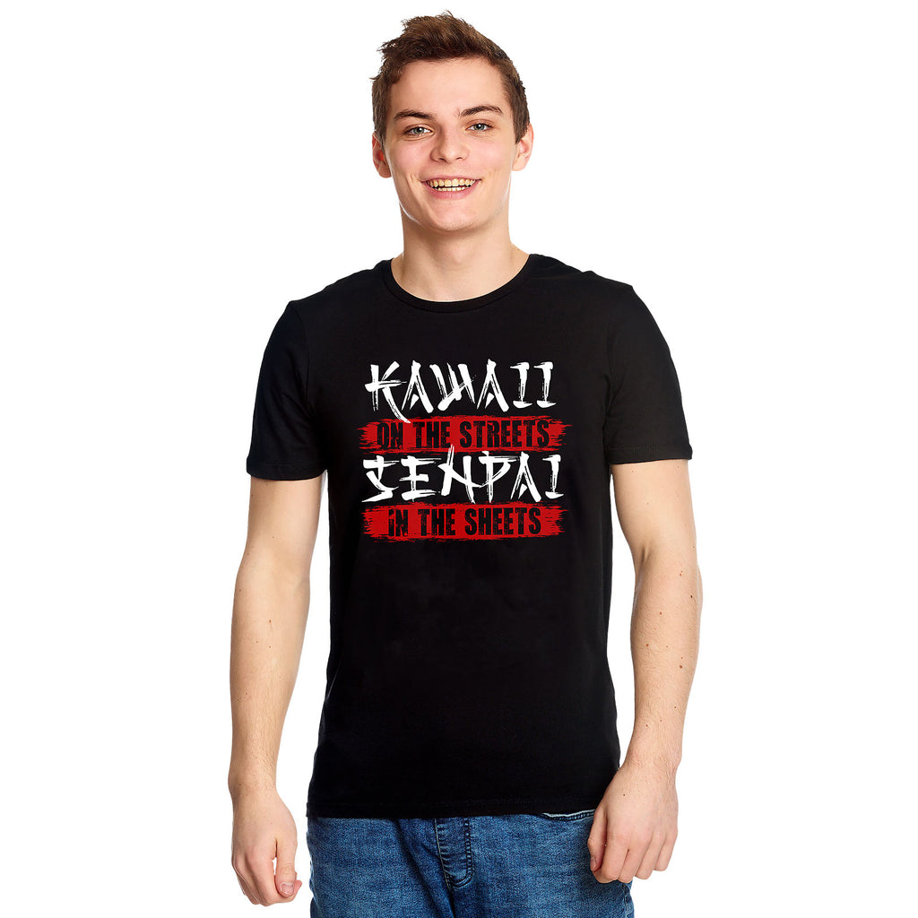 Imagen del producto Camiseta Kawaii & Senpai para fans del anime negro