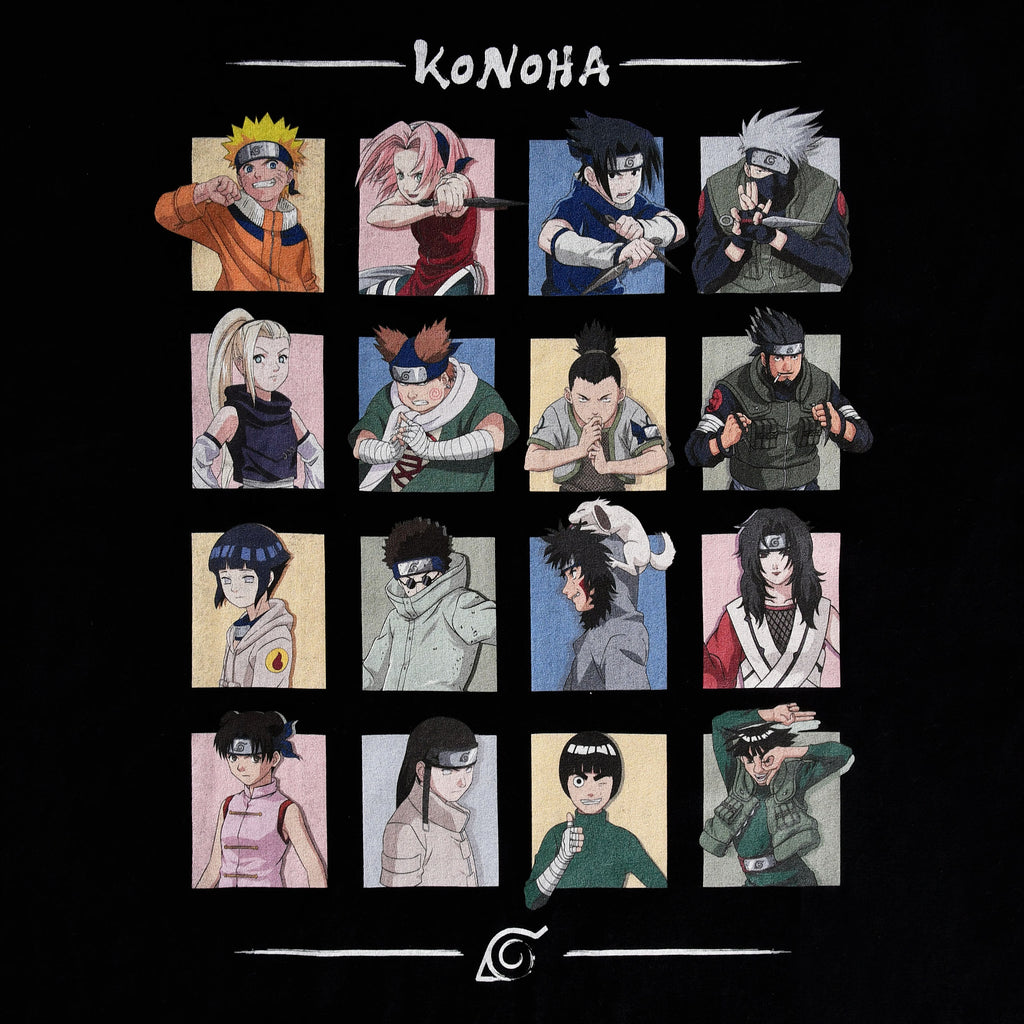 Imagen del producto Naruto - Camiseta negra de los personajes de Konoha