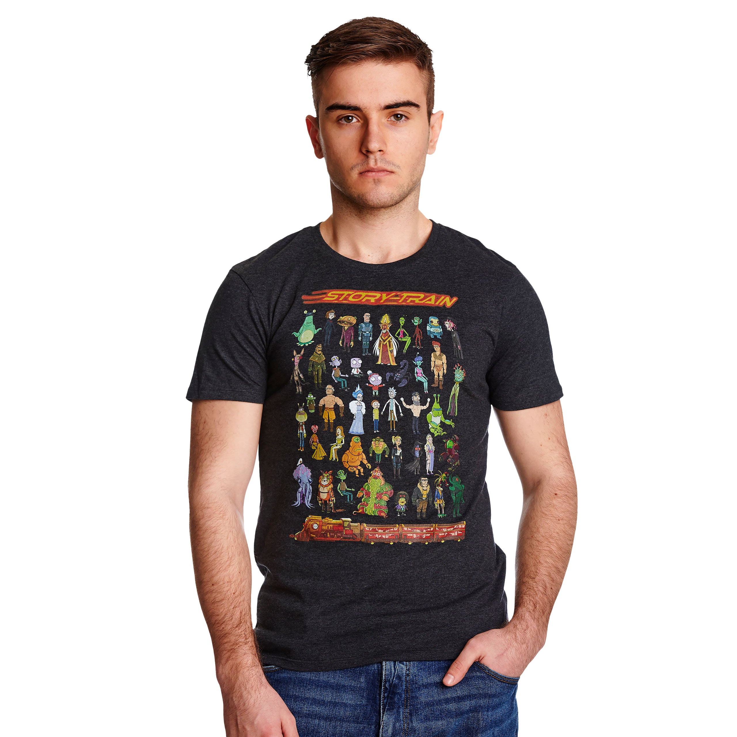 Imagen del producto Rick y Morty - Camiseta Story Train gris
