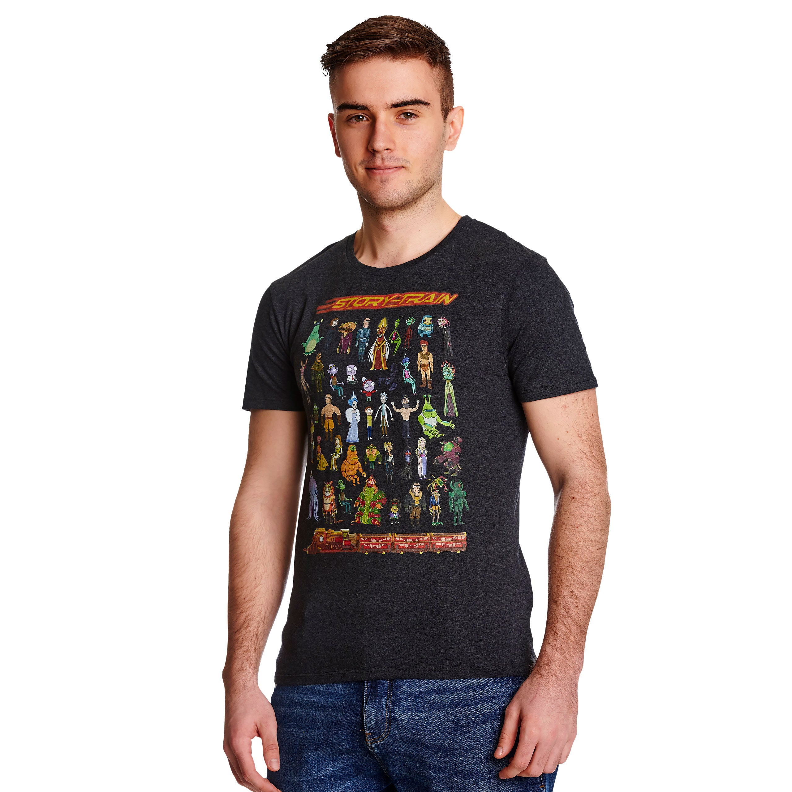 Imagen del producto Rick y Morty - Camiseta Story Train gris