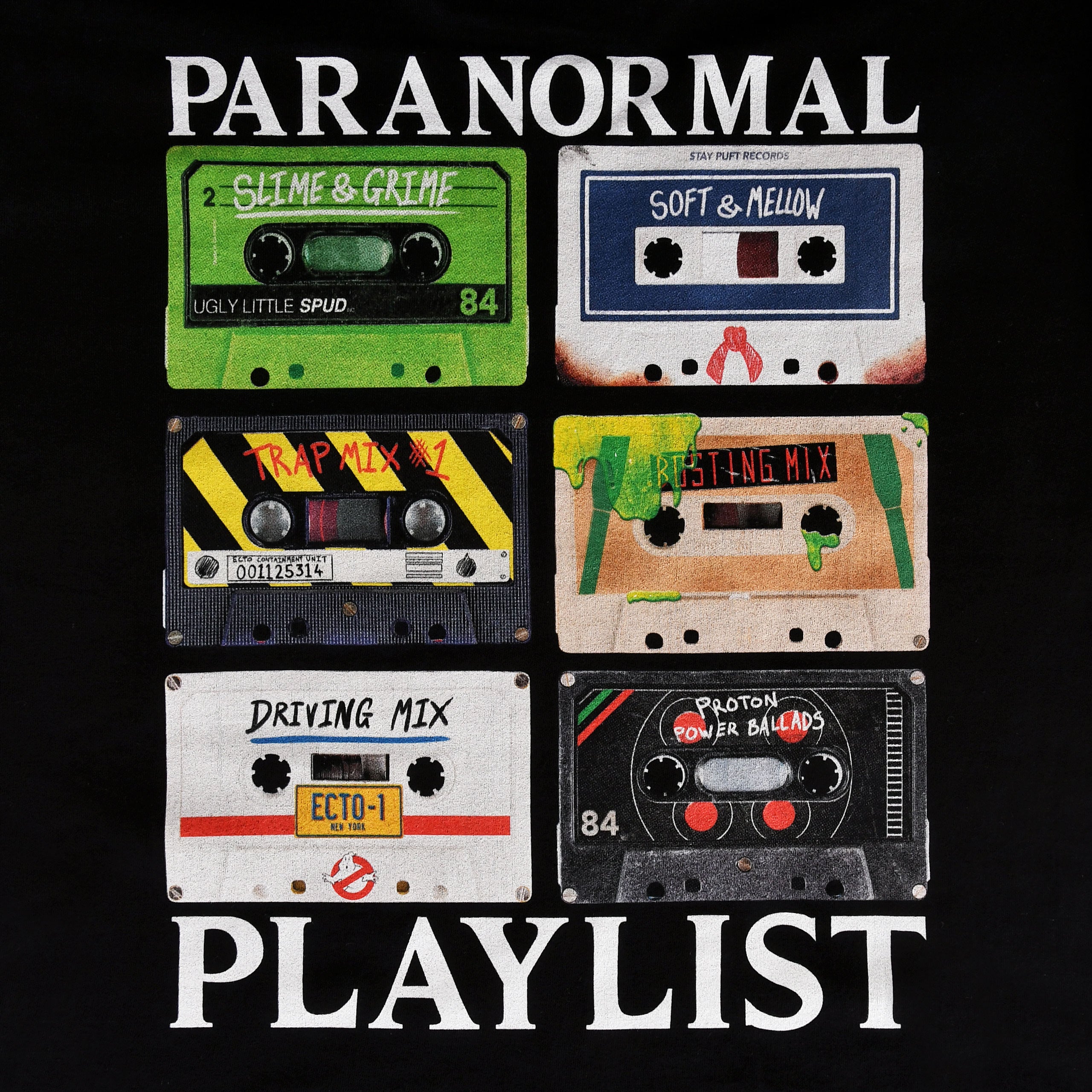 Imagen del producto Ghostbusters - Camiseta Paranormal Playlist negra