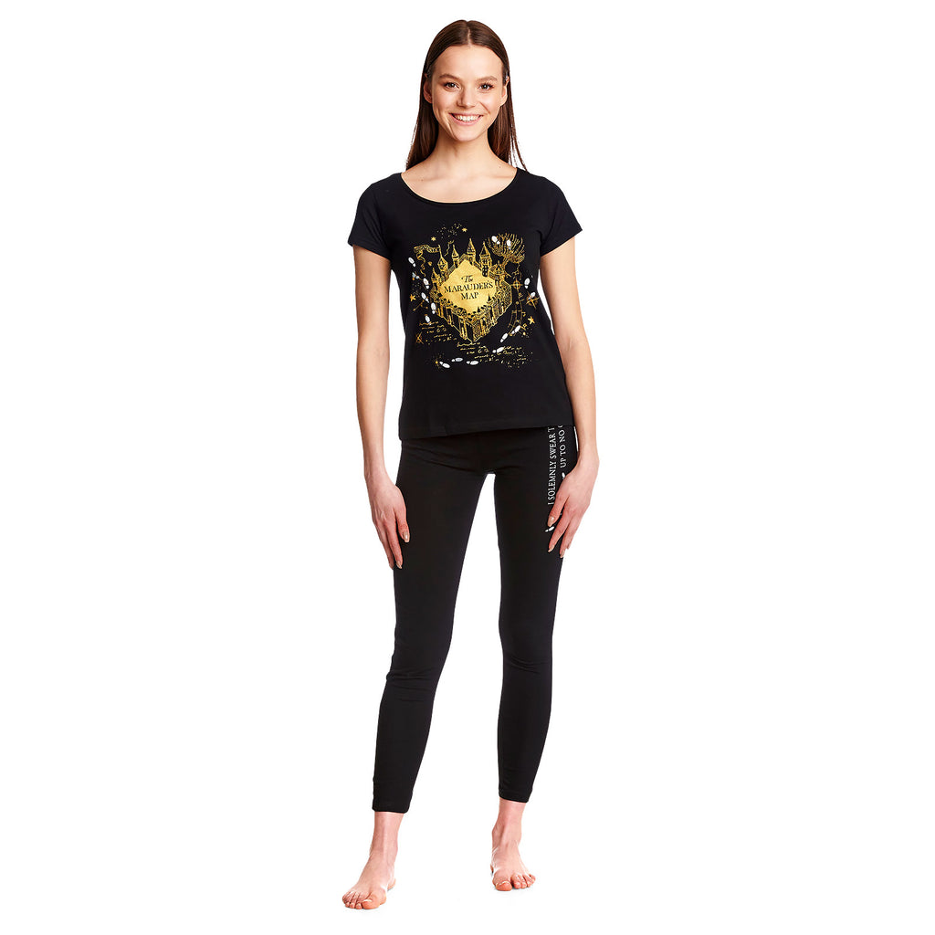 Imagen del producto Harry Potter - Pijama Mapa del Merodeador Mujer Negro