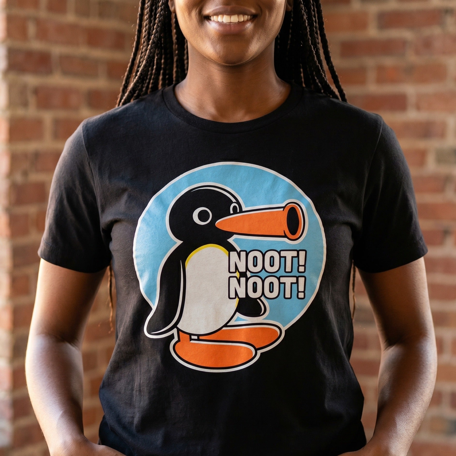 Imagen del producto Camiseta Noot Noot para fans de Pingu negra