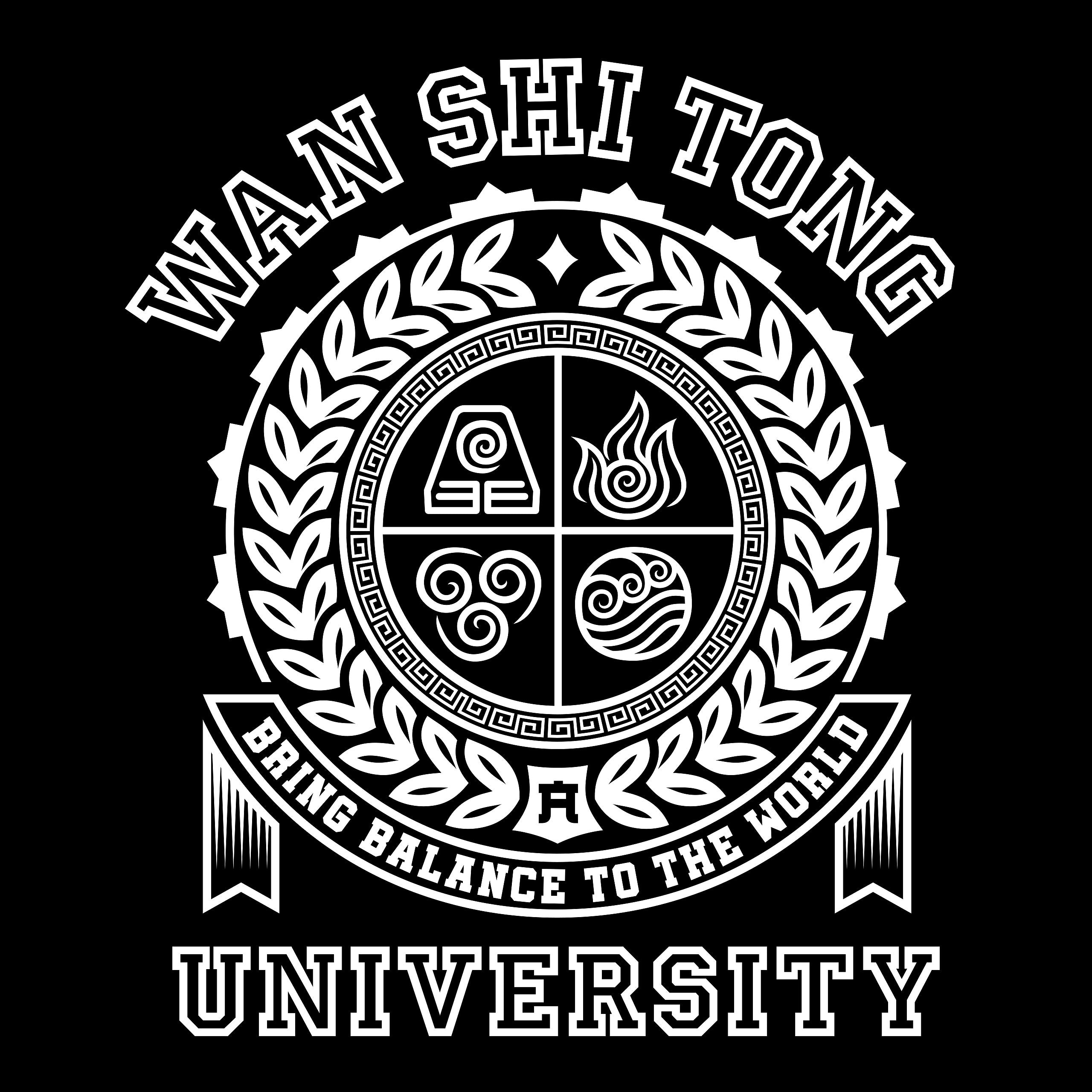 Imagen del producto Camiseta de la Universidad Wan Shi Tong para fans de Avatar negra