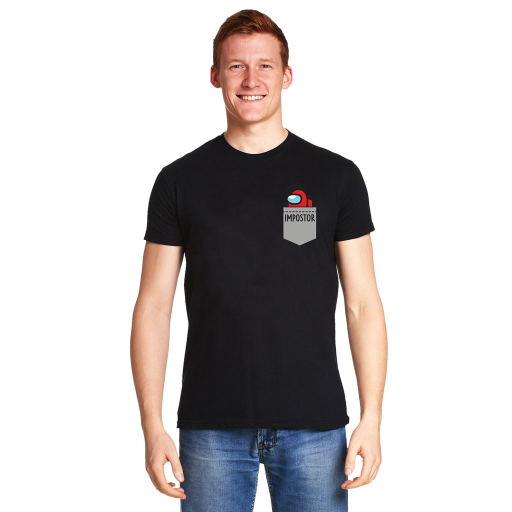 Imagen del producto Camiseta de bolsillo Impostor para fans de Among Us, negra