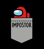Imagen del producto Camiseta de bolsillo Impostor para fans de Among Us, negra
