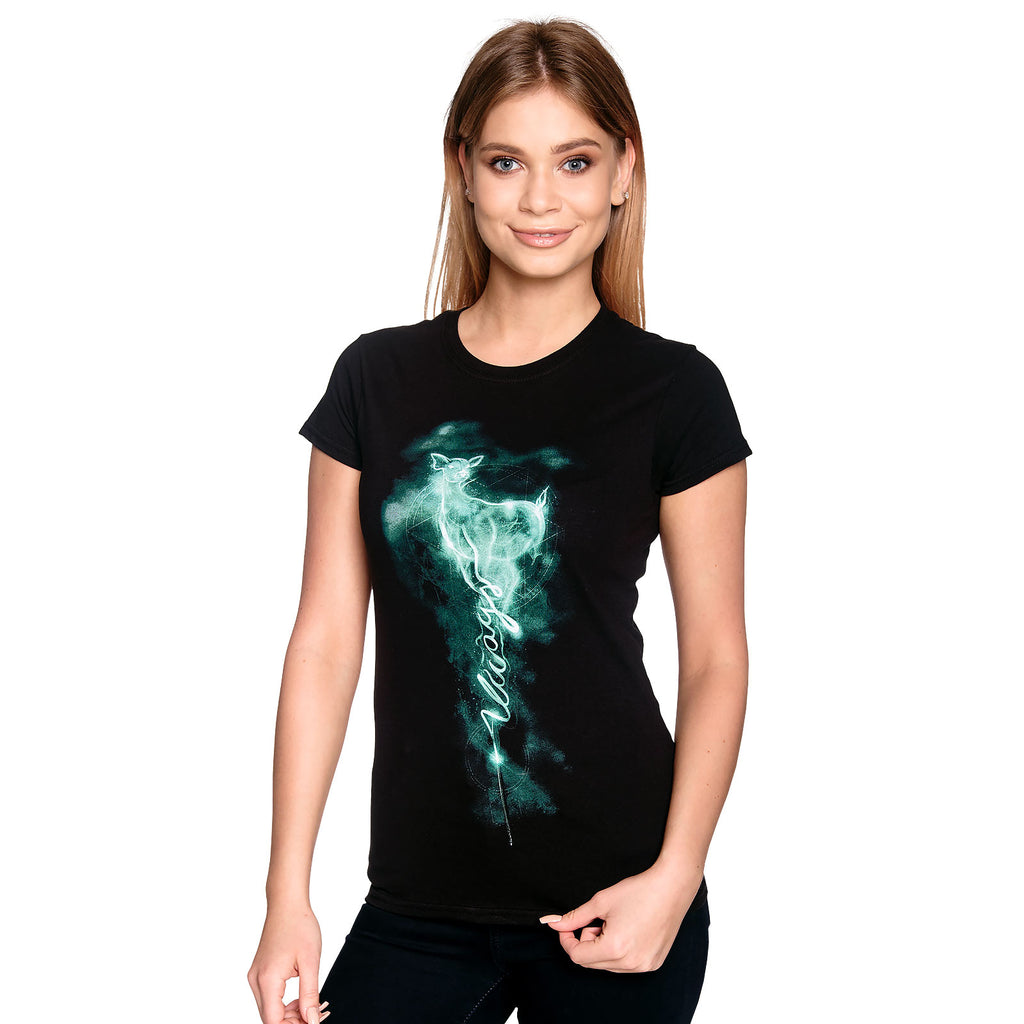 Imagen del producto Camiseta de mujer Snape Patronus Always negra - Harry Potter