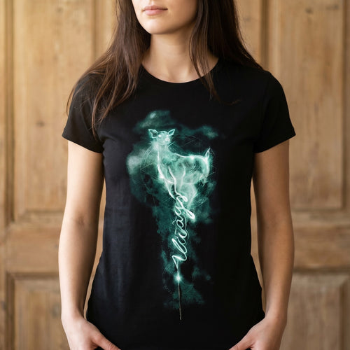 Imagen del producto Camiseta de mujer Snape Patronus Always negra - Harry Potter