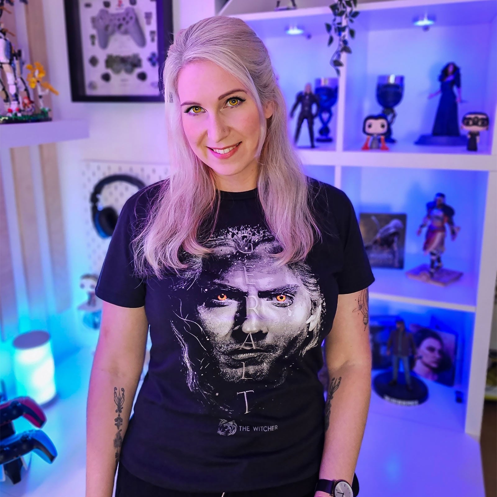 Imagen del producto Witcher - Camiseta retrato de Geralt negro