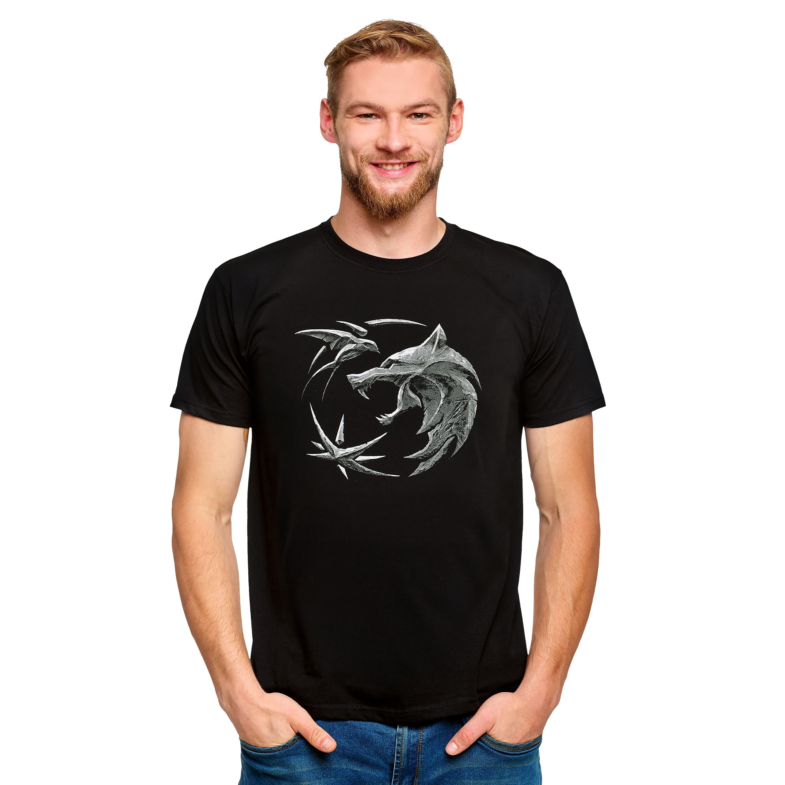 Imagen del producto Witcher - Camiseta Emblema de Lobo negra