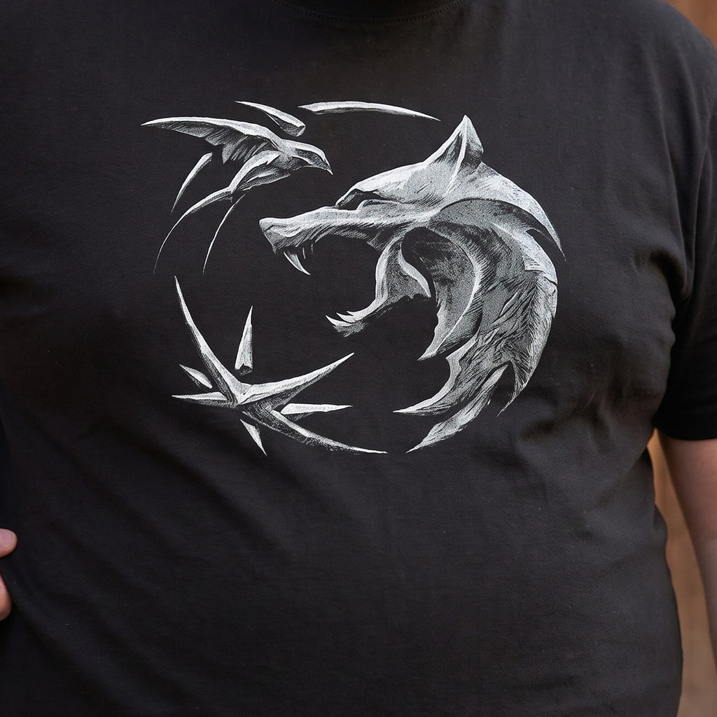 Imagen del producto Witcher - Camiseta Emblema de Lobo negra