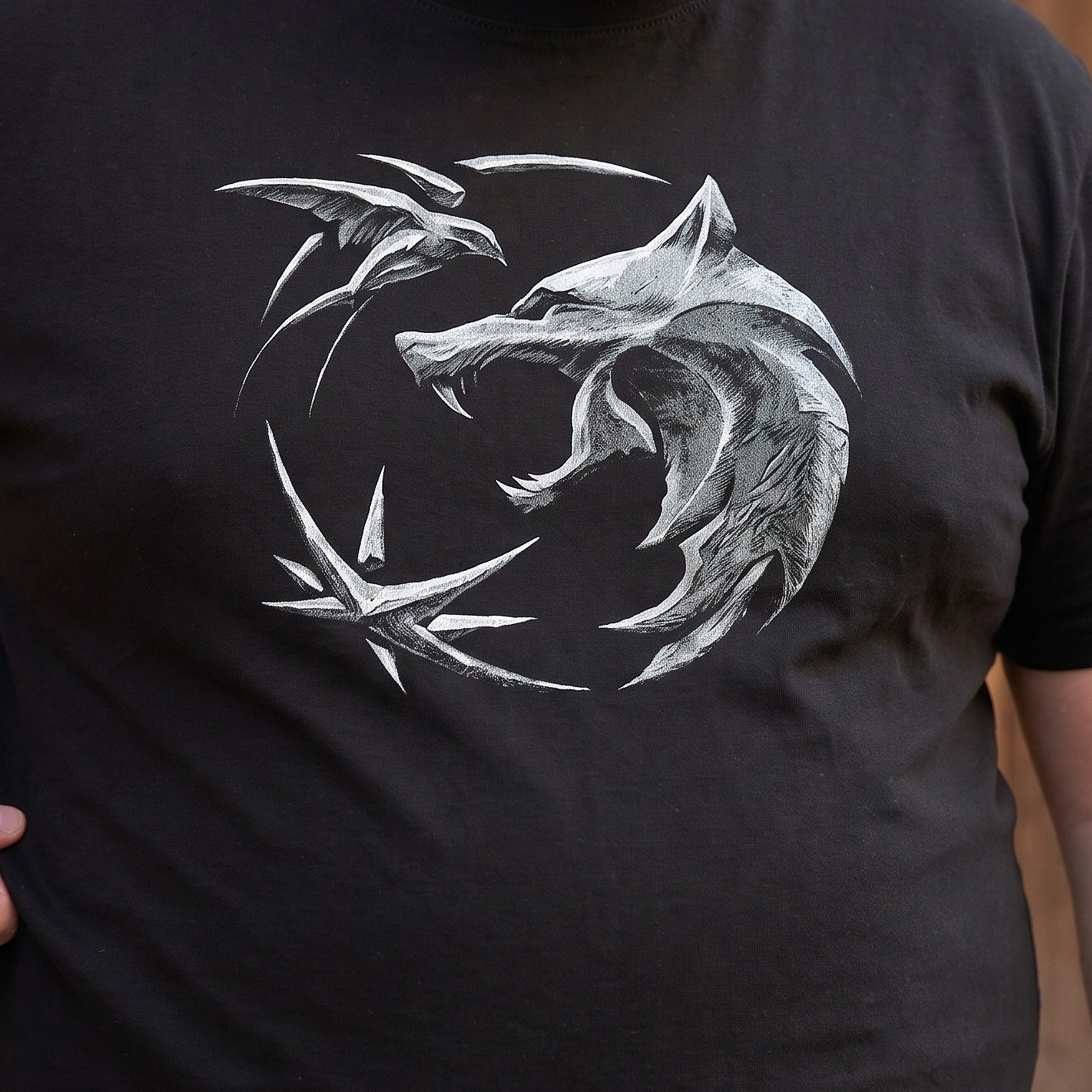 Imagen del producto Witcher - Camiseta Emblema de Lobo negra