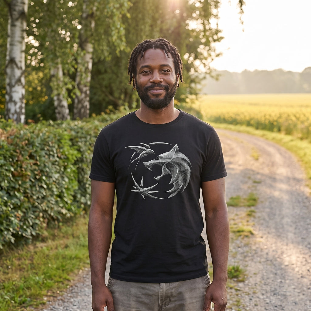 Imagen del producto Witcher - Camiseta Emblema de Lobo negra