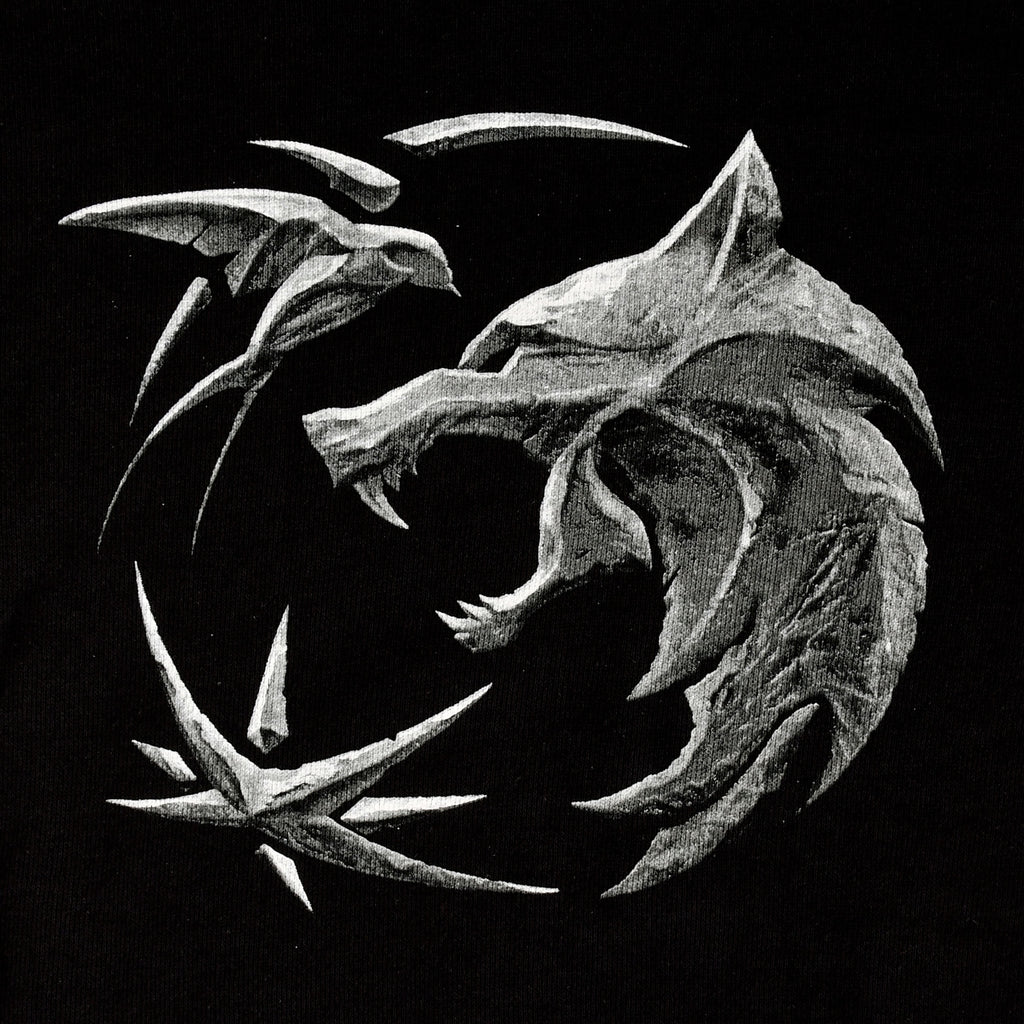 Imagen del producto Witcher - Sudadera con capucha con emblema de lobo negra