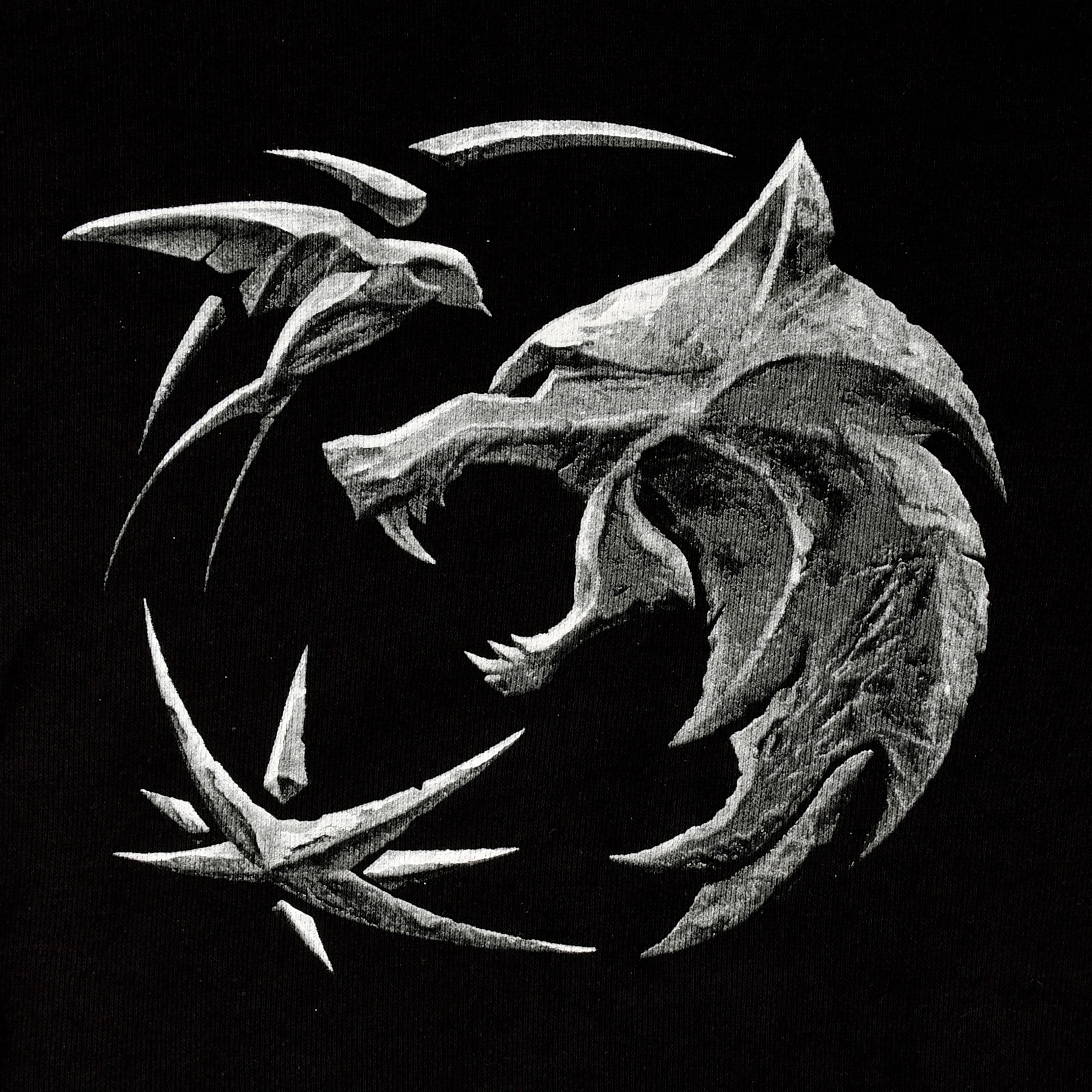 Imagen del producto Witcher - Sudadera con capucha con emblema de lobo negra