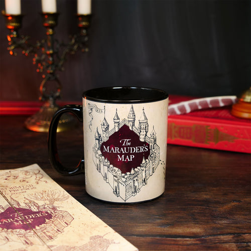 Imagen del producto Harry Potter - Mapa del Merodeador Taza de efecto térmico negro