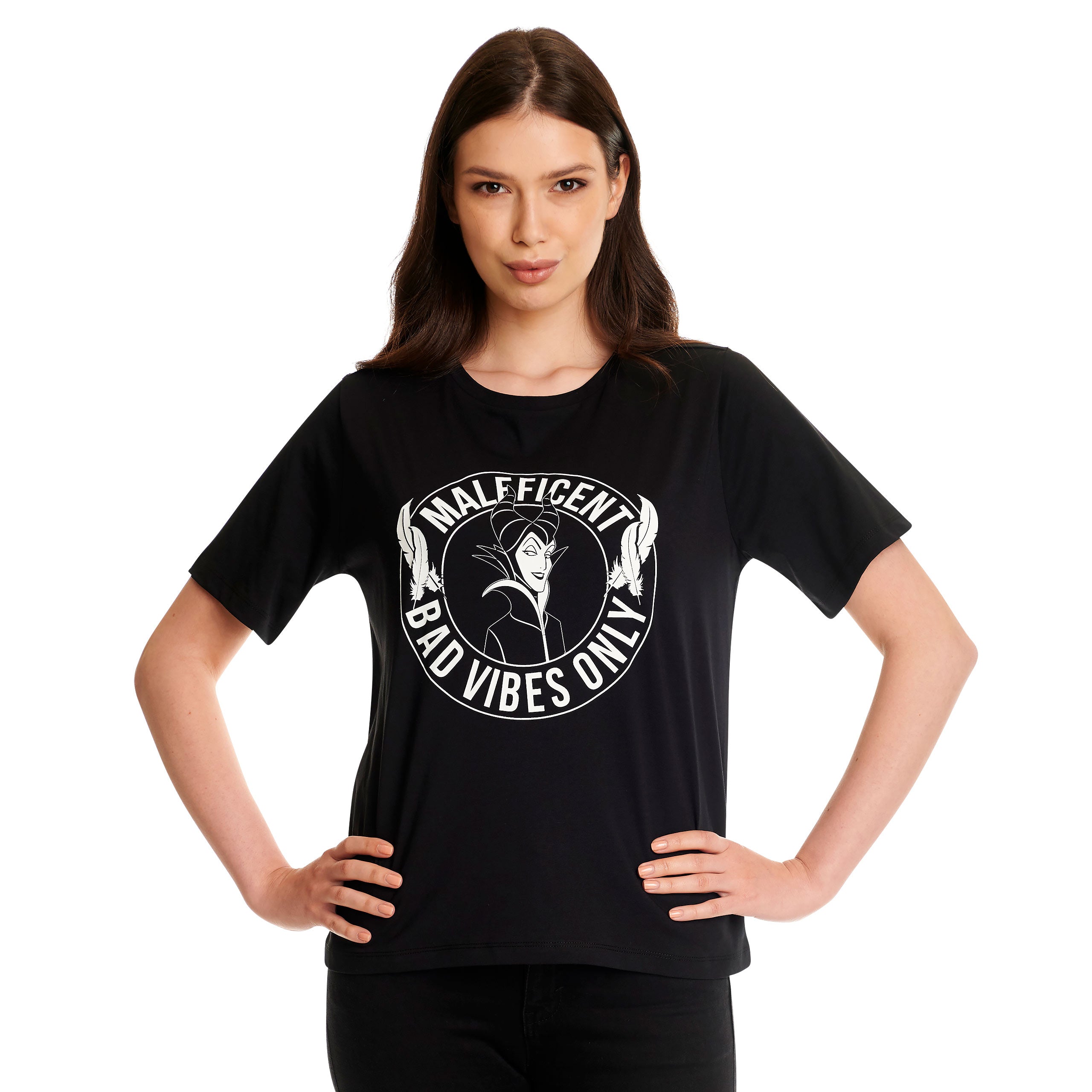 Imagen del producto Maleficent - Camiseta para mujer Bad Vibes Only negra