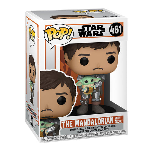 Imagen del producto Figura Funko Pop de Mando con Grogu - Star Wars The Mandalorian