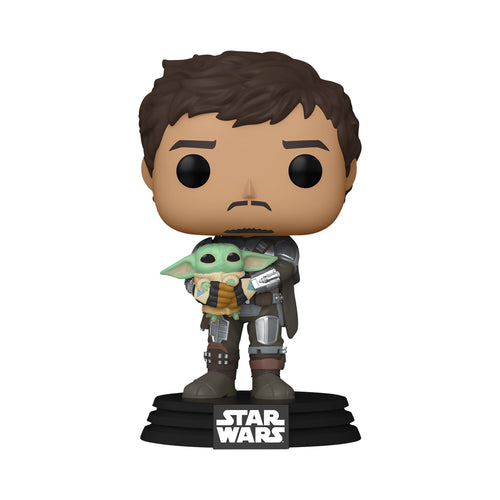 Imagen del producto Figura Funko Pop de Mando con Grogu - Star Wars The Mandalorian