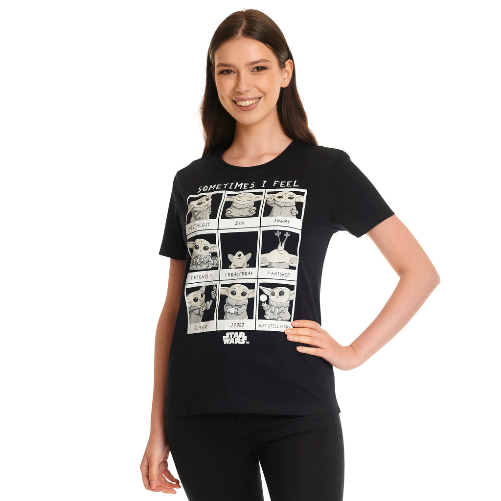 Product image Grogu Emotions Women's T-Shirt Black - Star Wars The Mandalorian