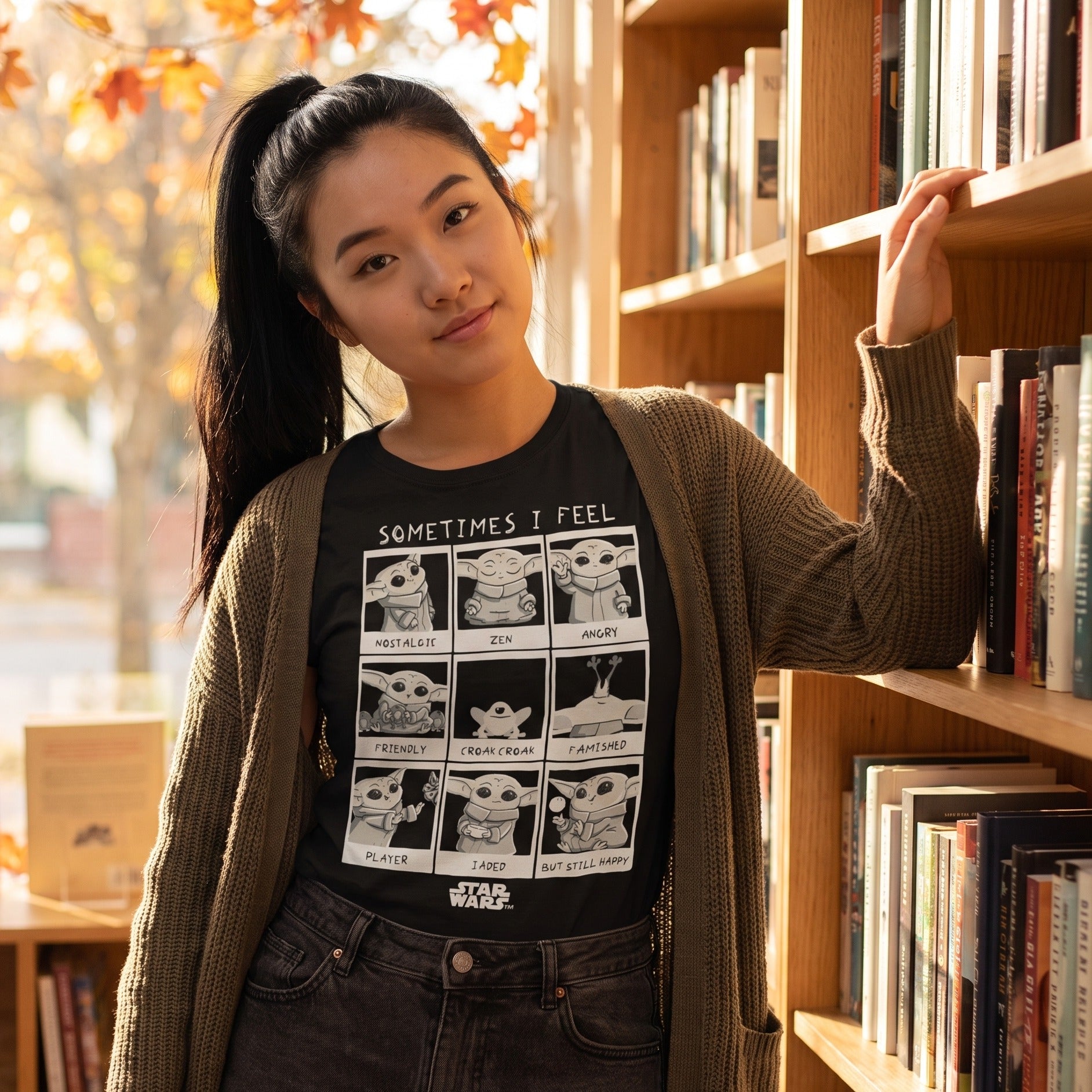 Product image Grogu Emotions Women's T-Shirt Black - Star Wars The Mandalorian