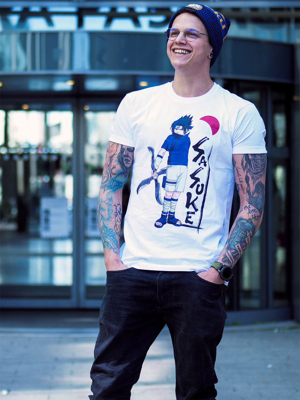 Imagen del producto Naruto - Camiseta blanca de Sasuke Uchiha