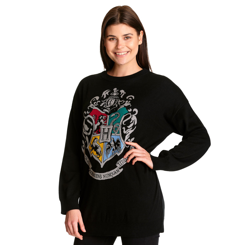 Imagen del producto Harry Potter - Sudadera sobredimensionada con escudo de Hogwarts negro