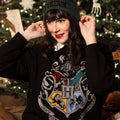 Imagen del producto Harry Potter - Sudadera sobredimensionada con escudo de Hogwarts negro