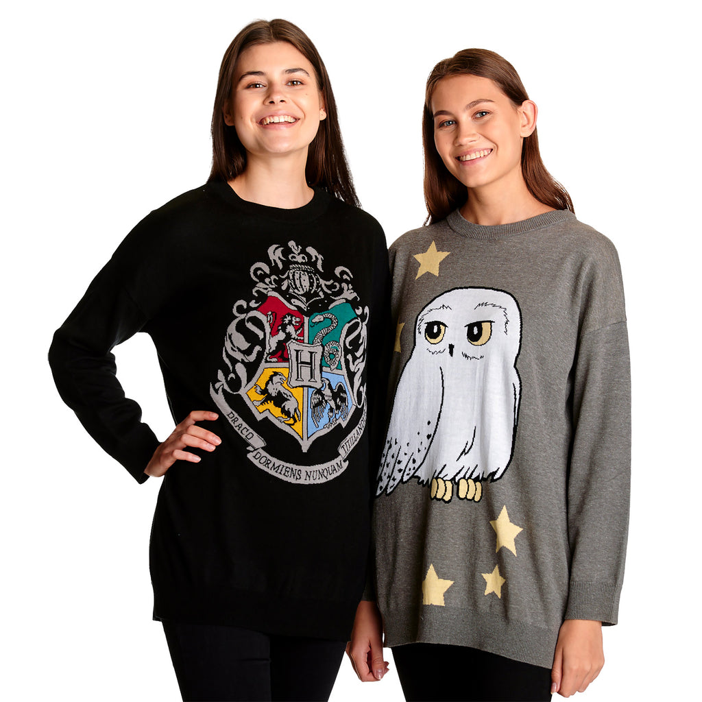Imagen del producto Harry Potter - Sudadera sobredimensionada con escudo de Hogwarts negro