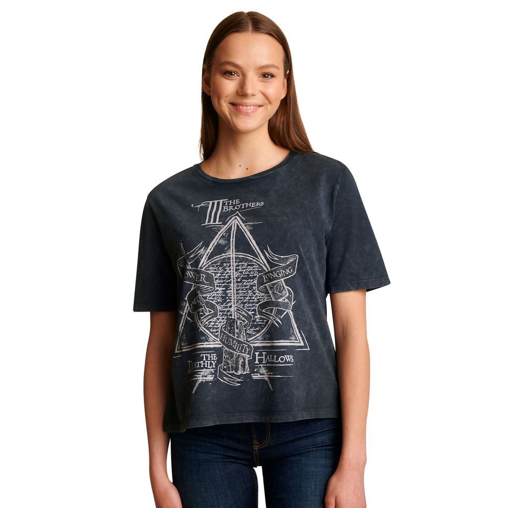Imagen del producto Harry Potter - Camiseta de Mujer de las Reliquias de la Muerte, gris