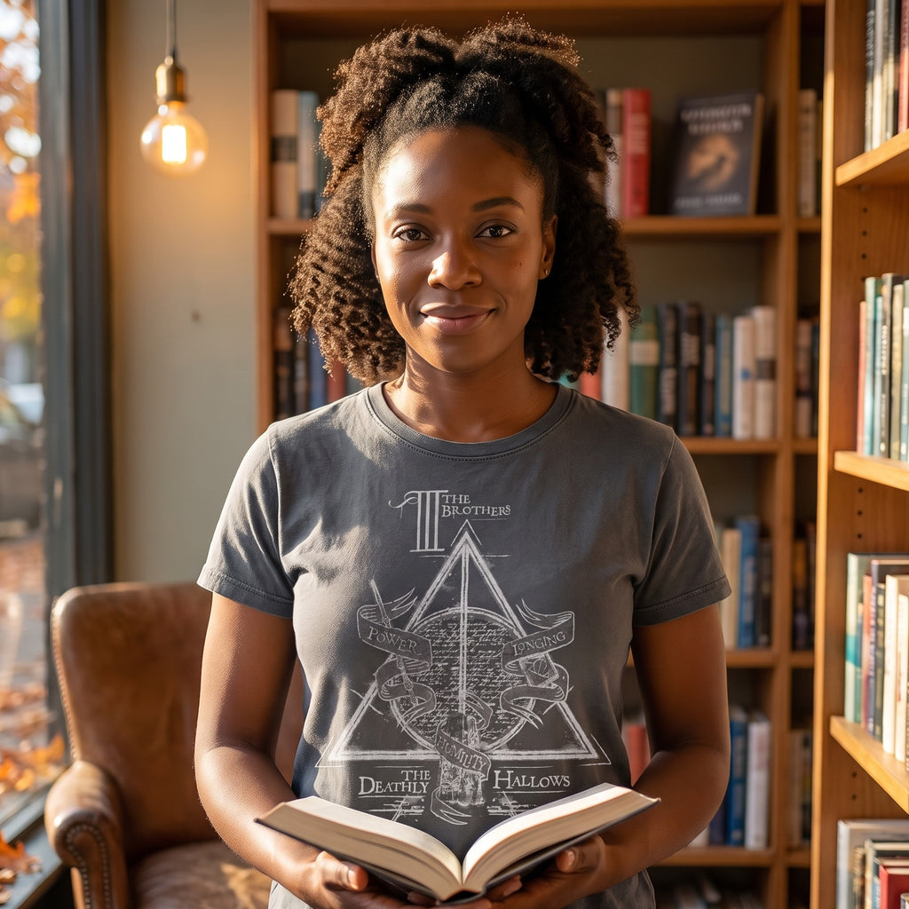 Imagen del producto Harry Potter - Camiseta de Mujer de las Reliquias de la Muerte, gris