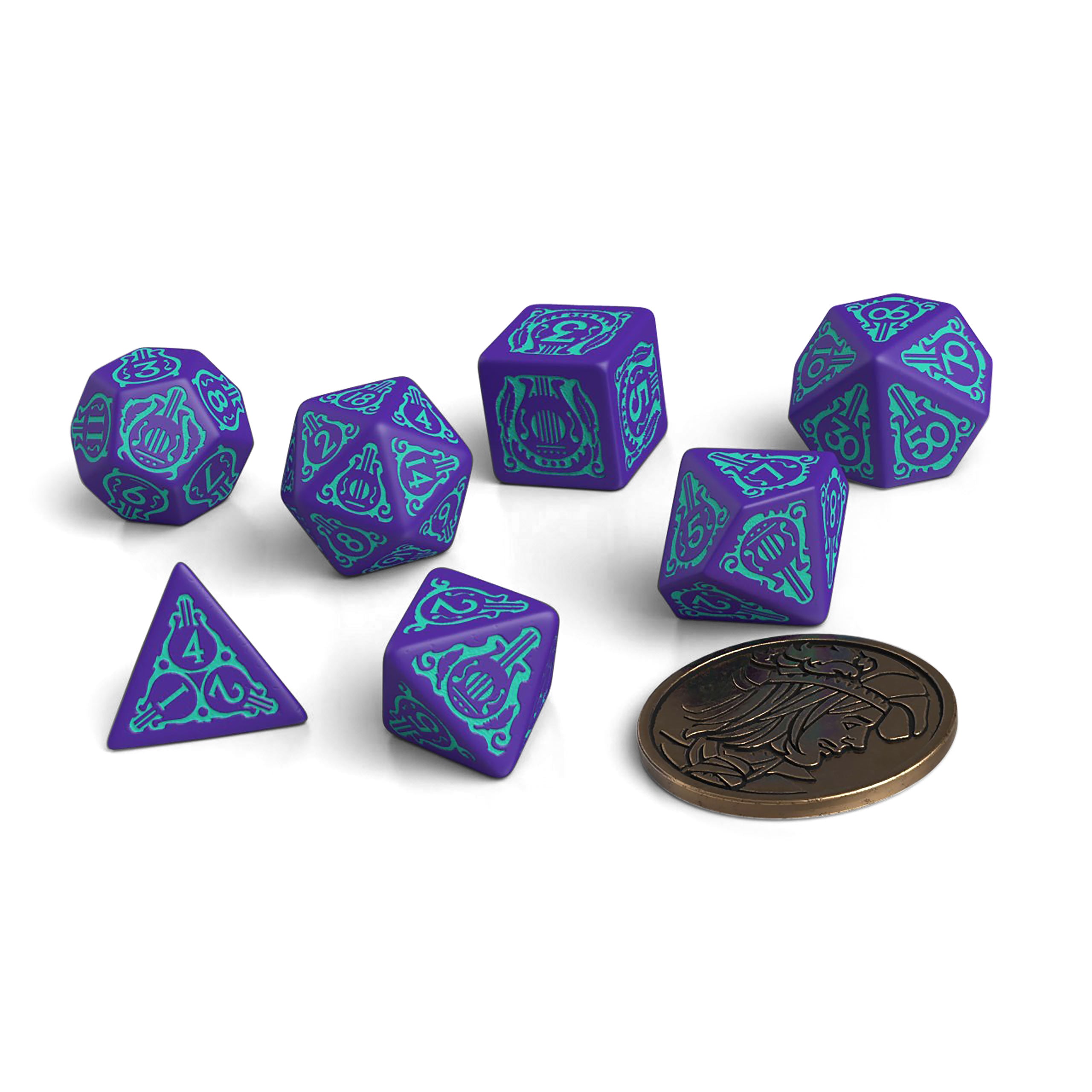 Imagen del producto Witcher - Dandelion Medio Siglo de Poesía RPG Set de Dados 7 piezas con Moneda de Colección