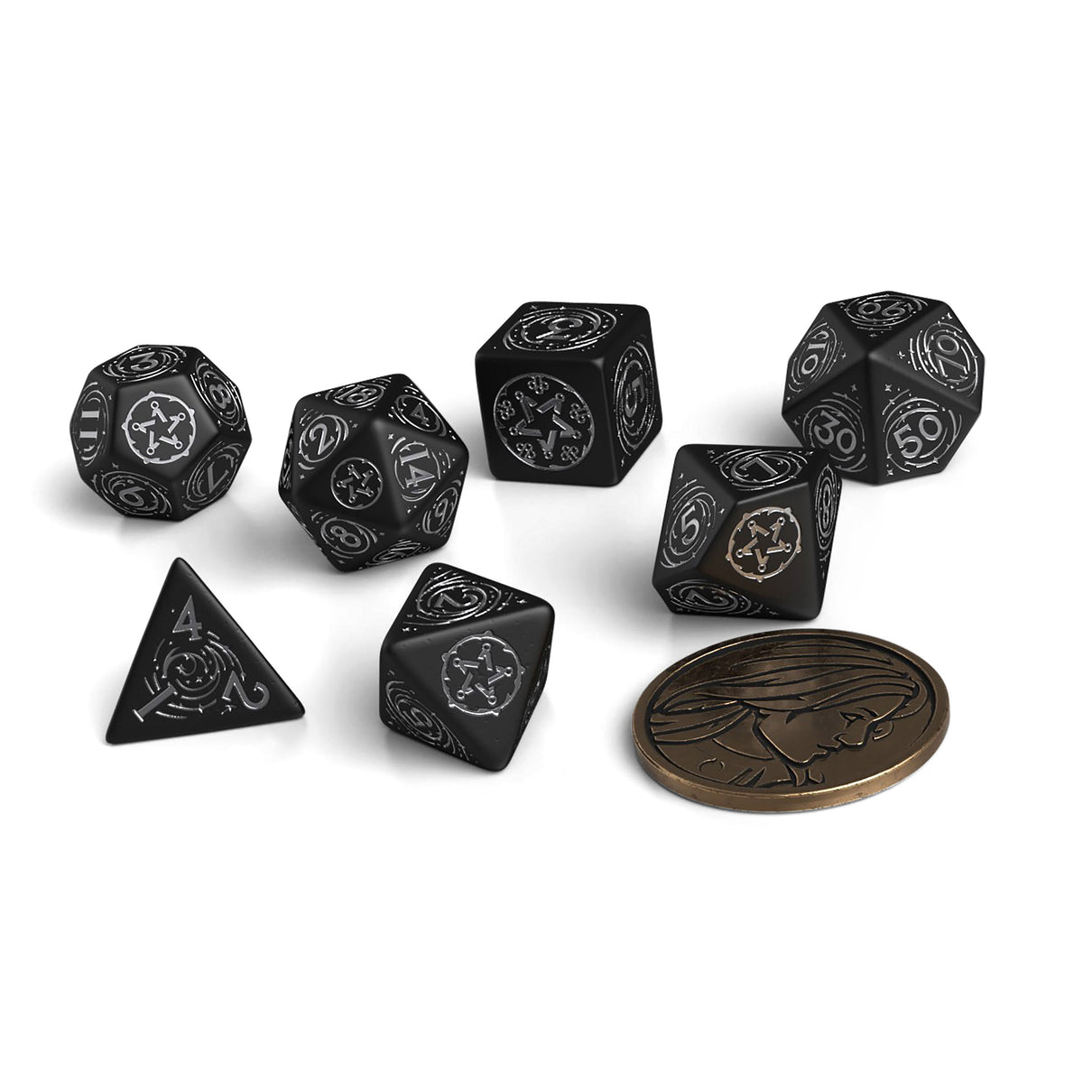 Imagen del producto Witcher - Yennefer Obsidian Star RPG Set de Dados de 7 piezas con Moneda de Colección