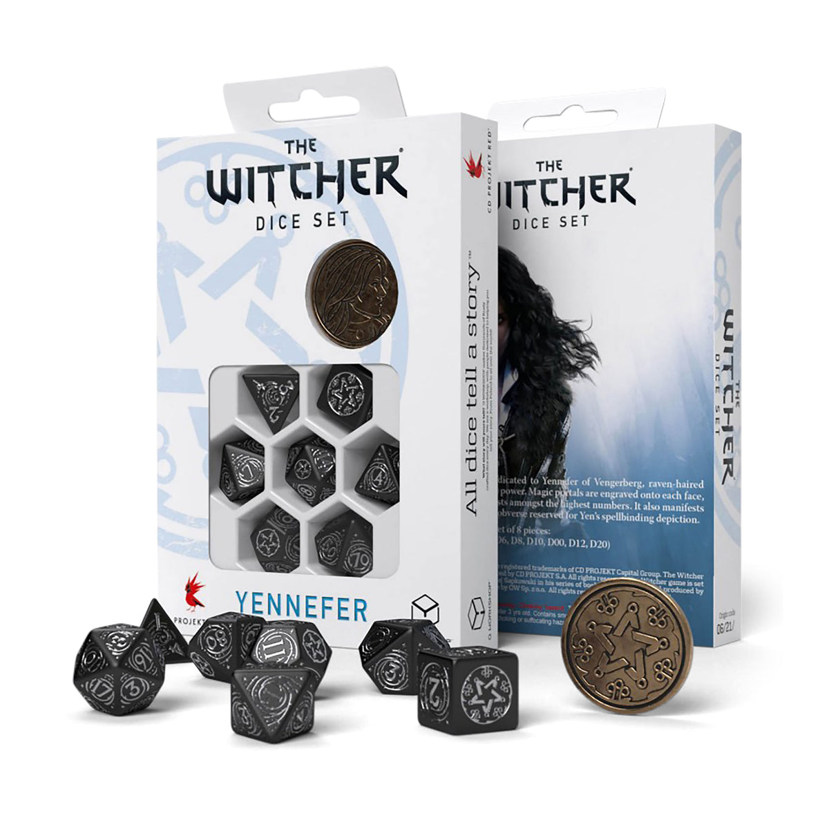 Imagen del producto Witcher - Yennefer Obsidian Star RPG Set de Dados de 7 piezas con Moneda de Colección