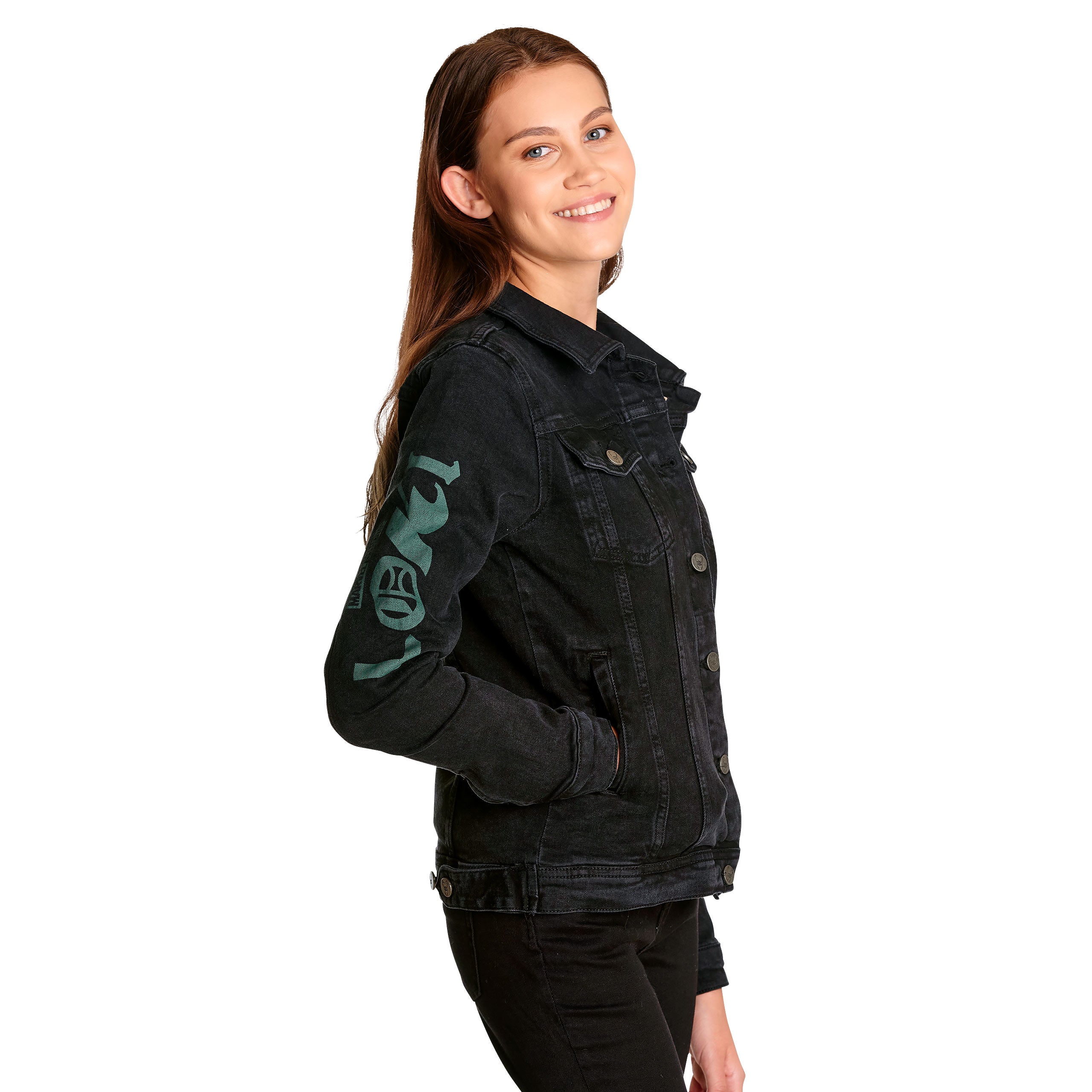 Imagen del producto Loki - Chaqueta vaquera con logo para mujer en negro