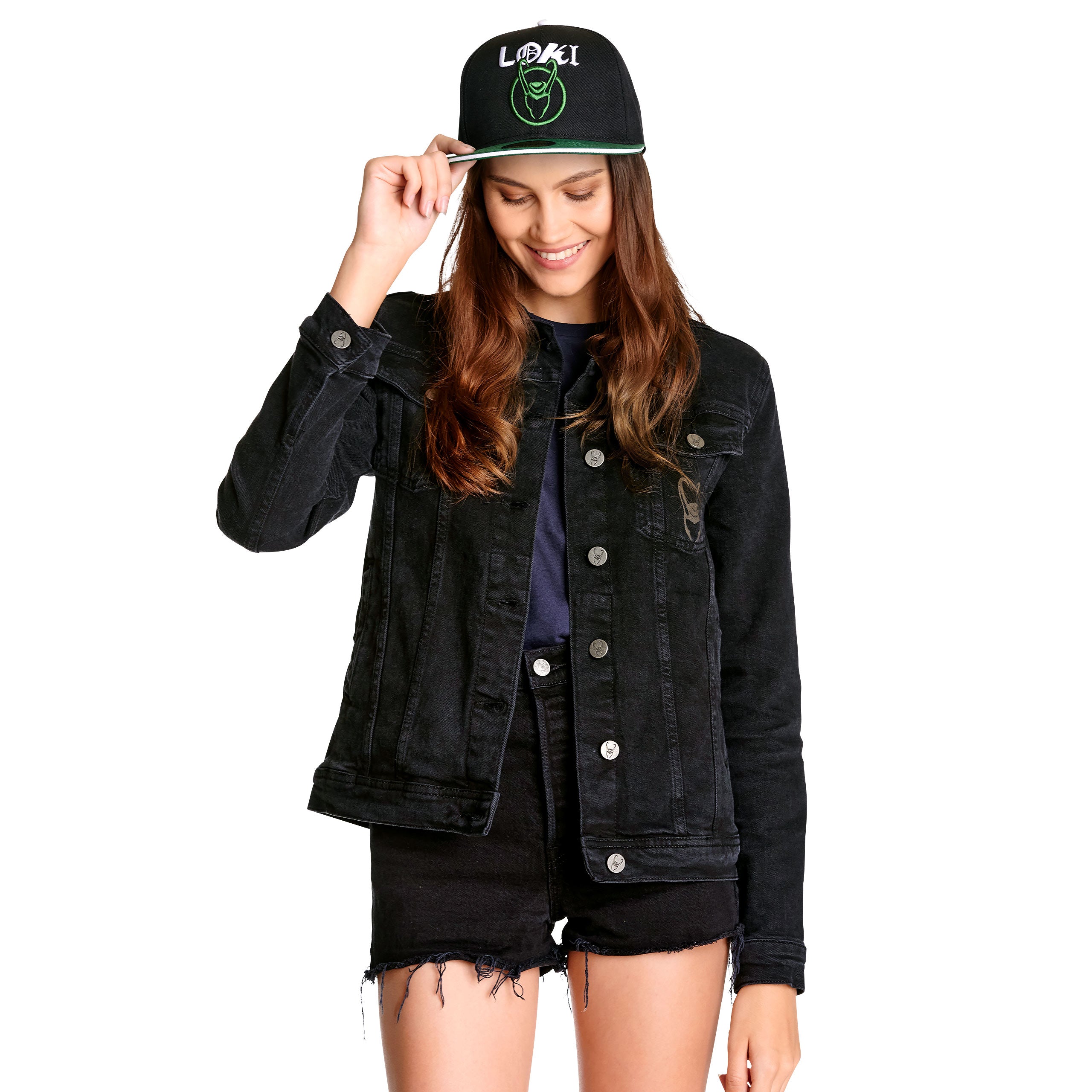 Imagen del producto Loki - Chaqueta vaquera con logo para mujer en negro