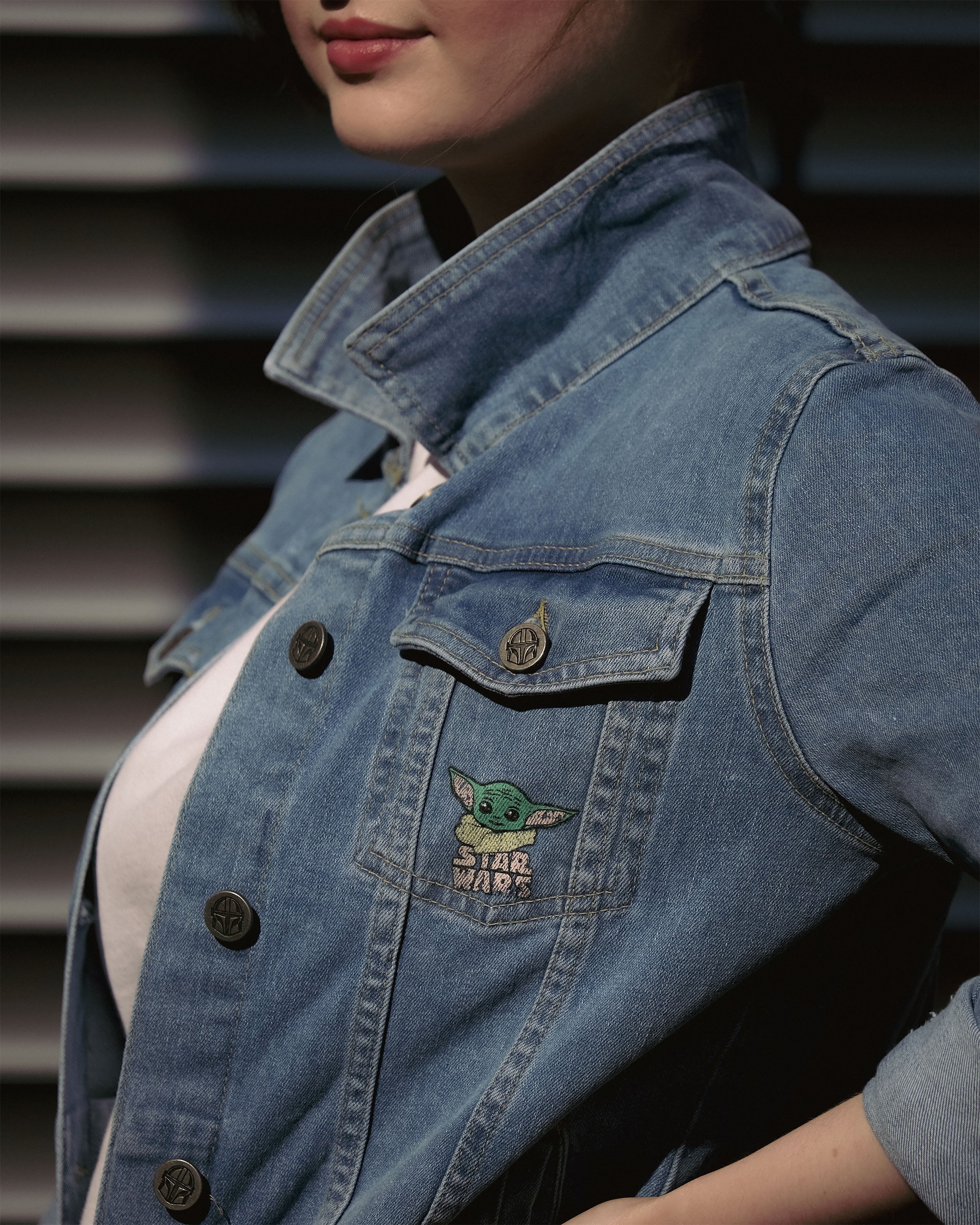 Imagen del producto Chaqueta vaquera Grogu para mujer azul - Star Wars The Mandalorian