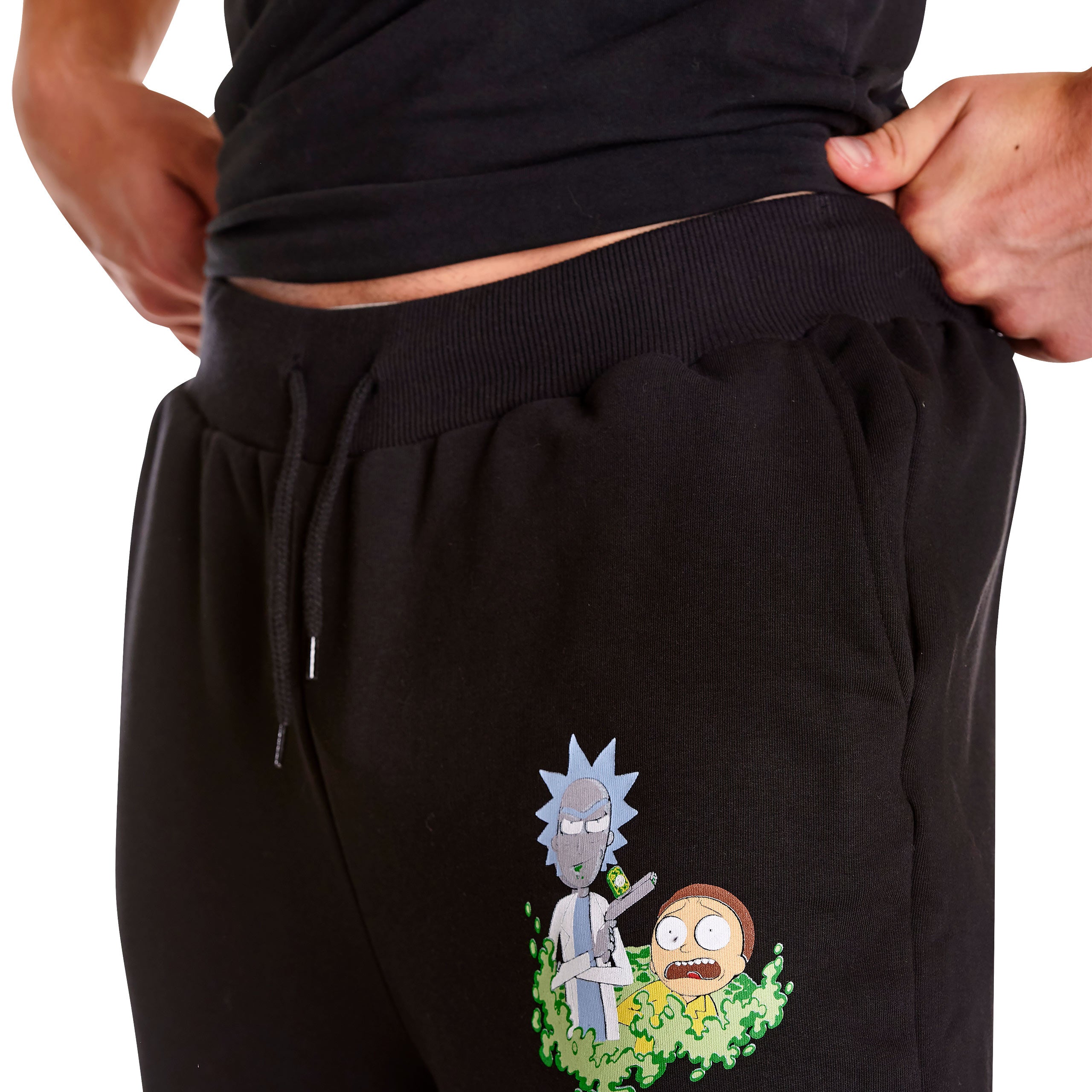 Imagen del producto Rick y Morty - Pantalones de chándal con logo que brilla en la oscuridad negro