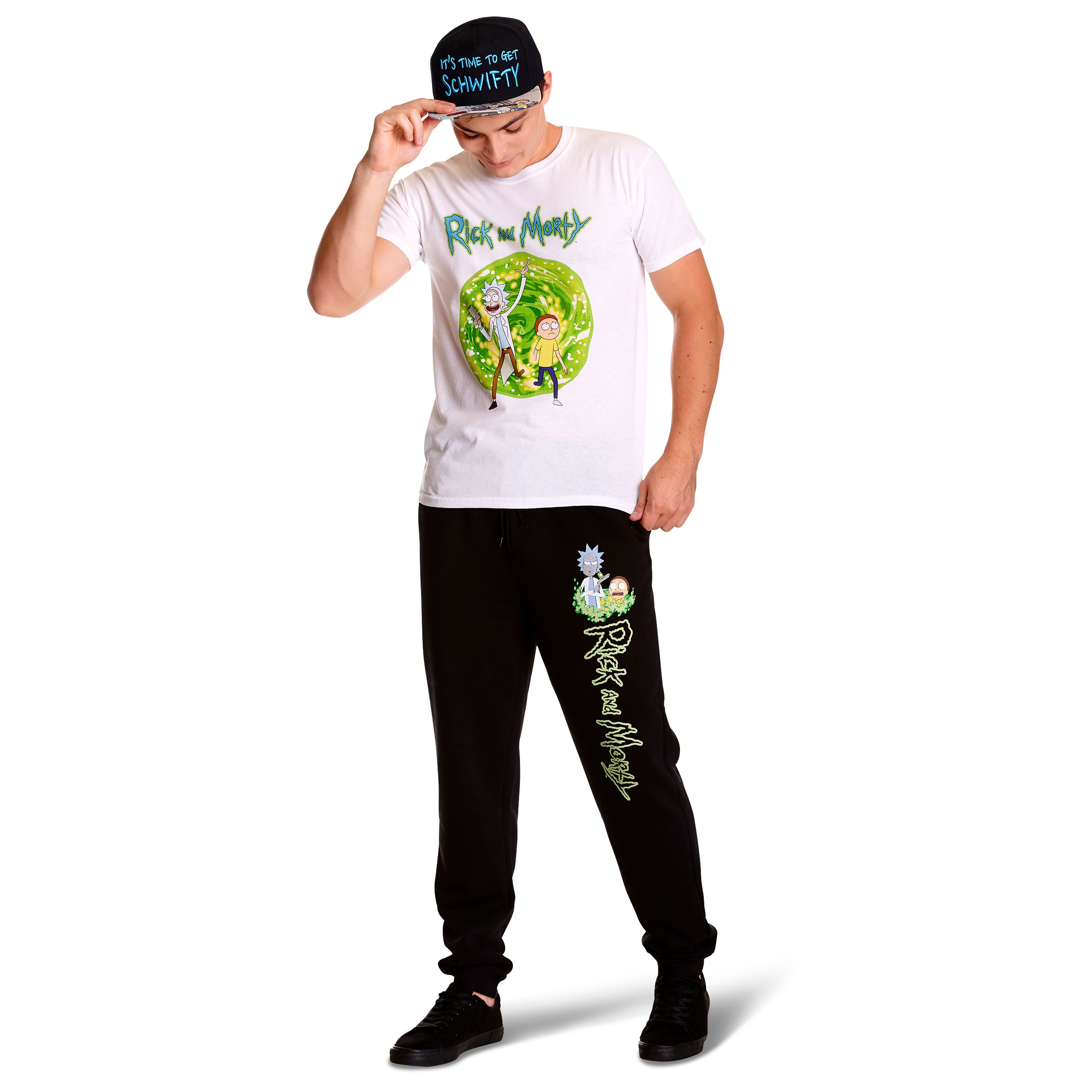 Imagen del producto Rick y Morty - Pantalones de chándal con logo que brilla en la oscuridad negro