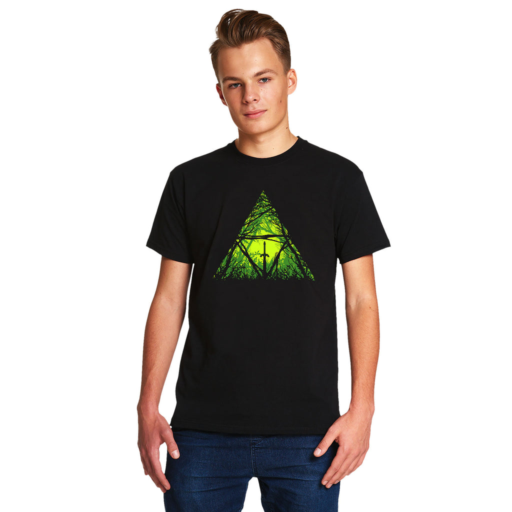 Imagen del producto Camiseta de la Espada Maestra en el bosque para fans de Zelda negra