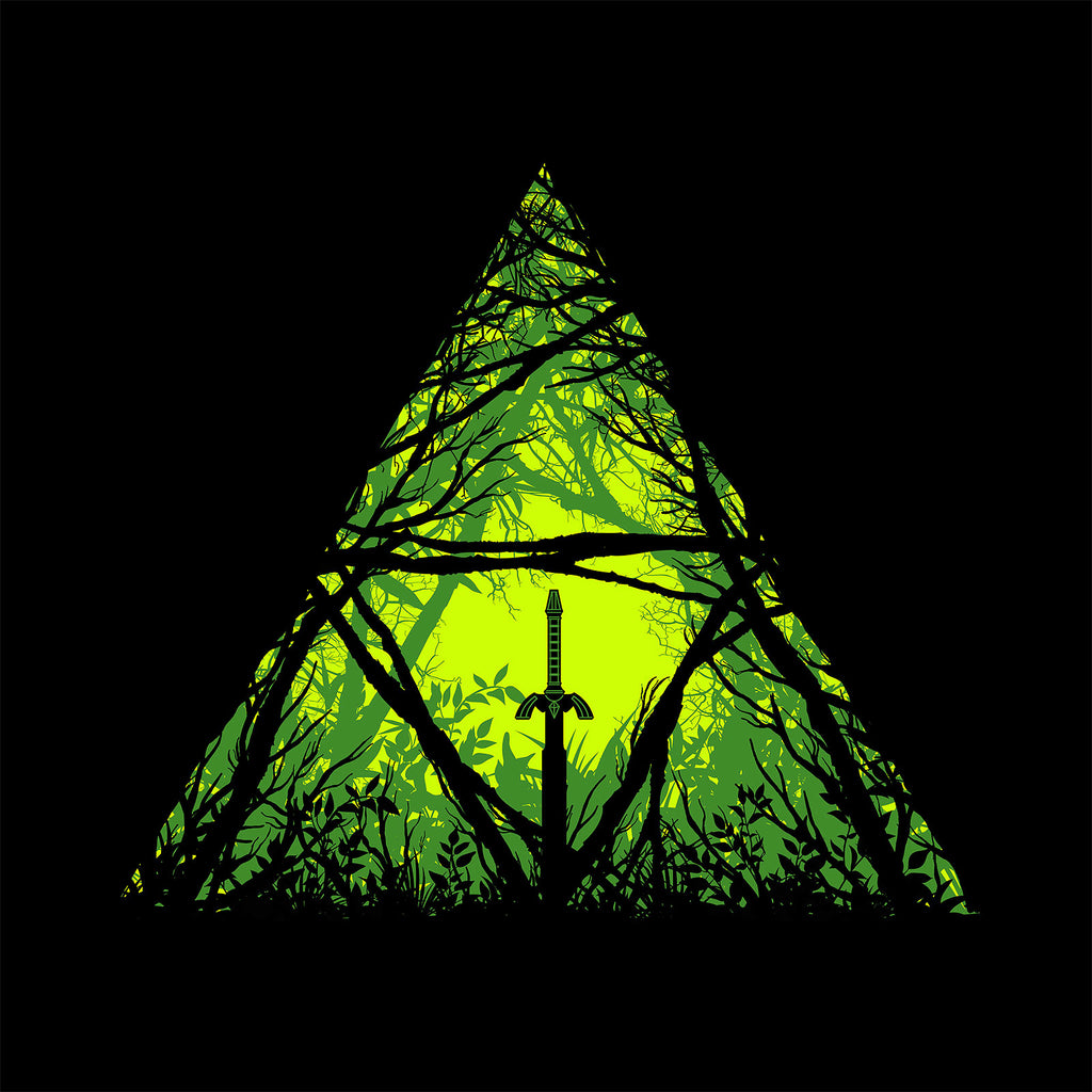 Imagen del producto Camiseta de la Espada Maestra en el bosque para fans de Zelda negra